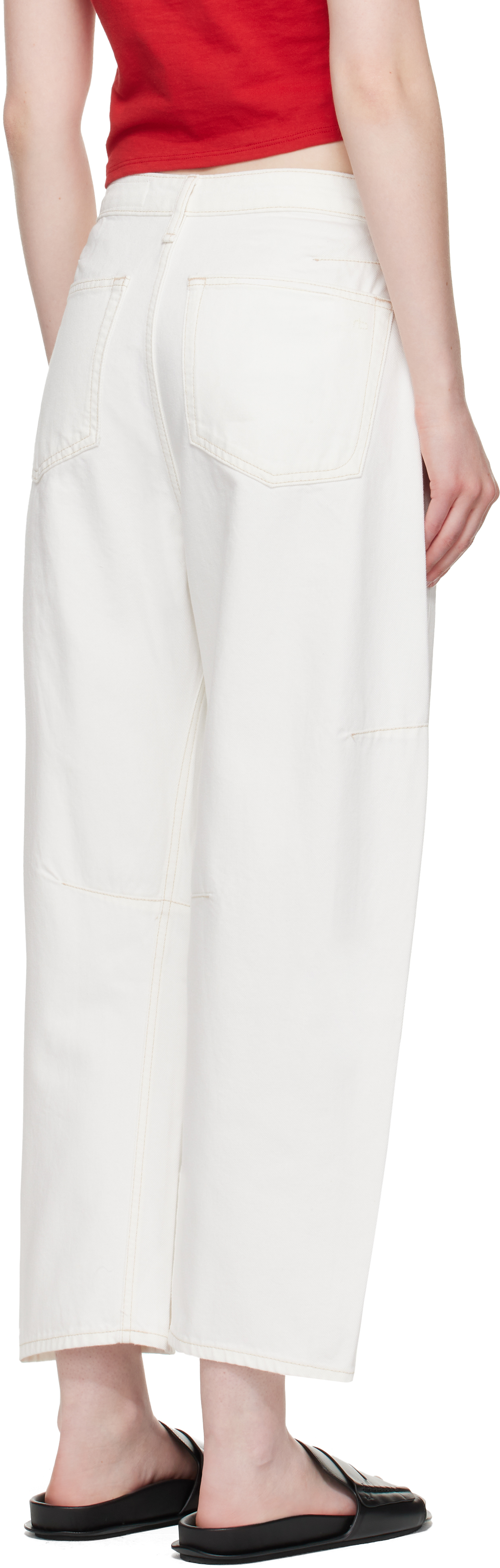 Rag & Bone White Charlie Ankle-length Barrel Jeans