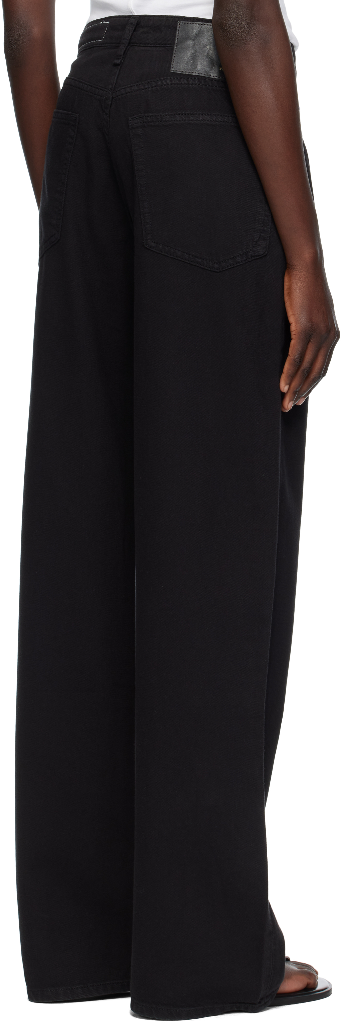 Rag & Bone Black Featherweight Logan Wide-leg Jean