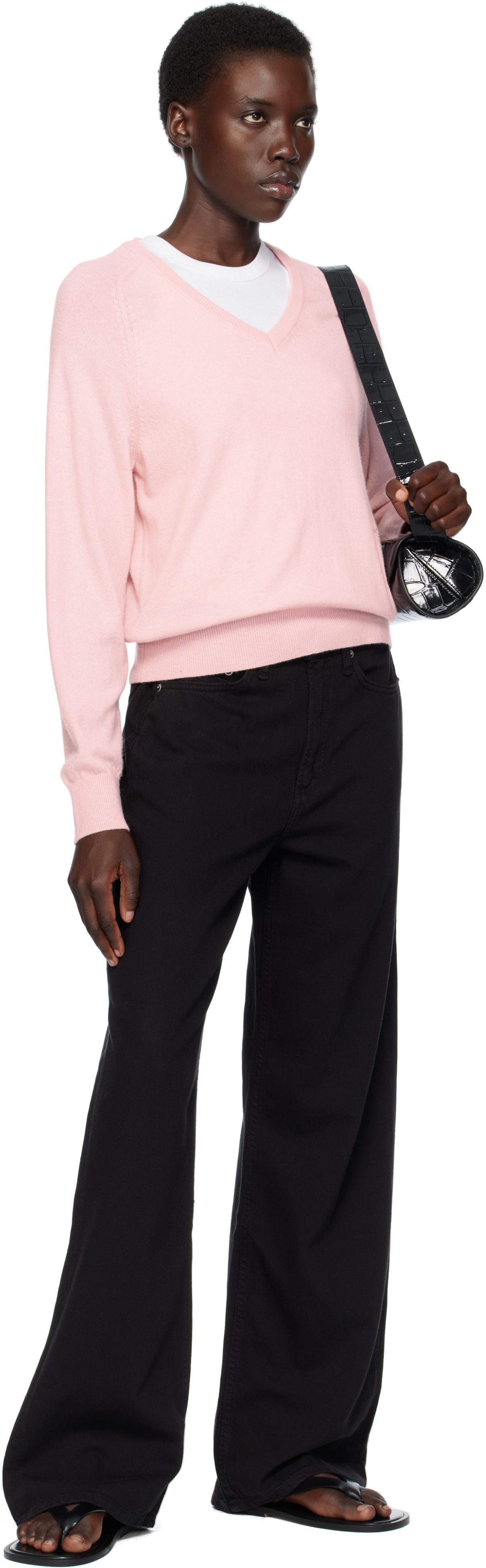 Rag & Bone Black Featherweight Logan Wide-leg Jean