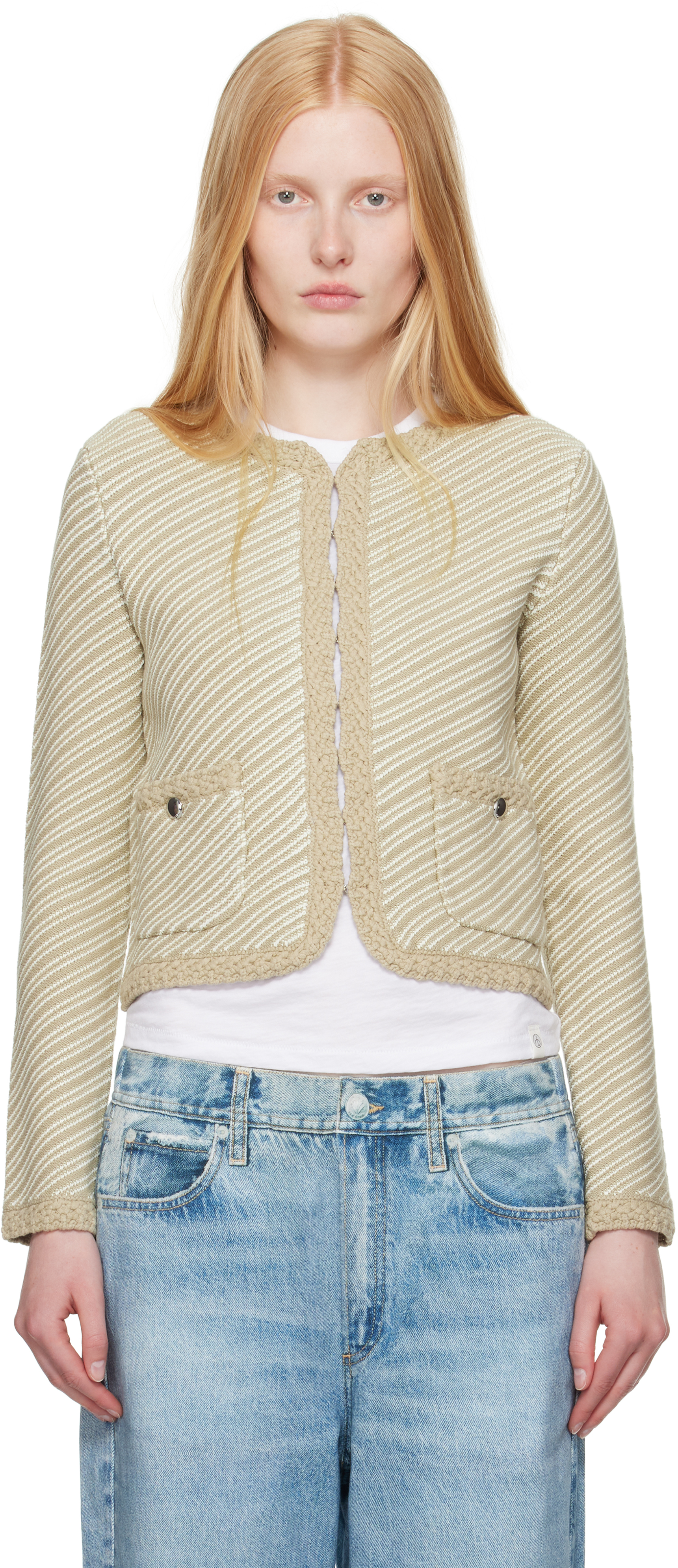 Rag & Bone Cotton-blend Claire Cardigan In Neutral