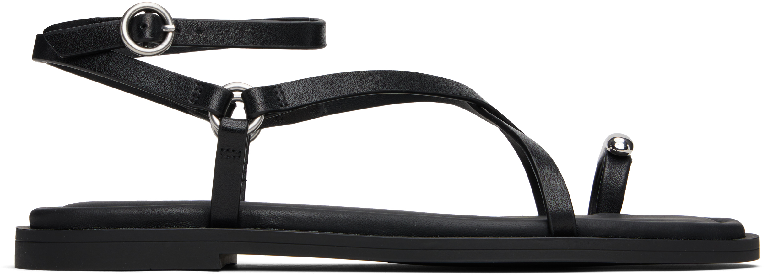 Rag & Bone Black Geo Toe Ring Sandals