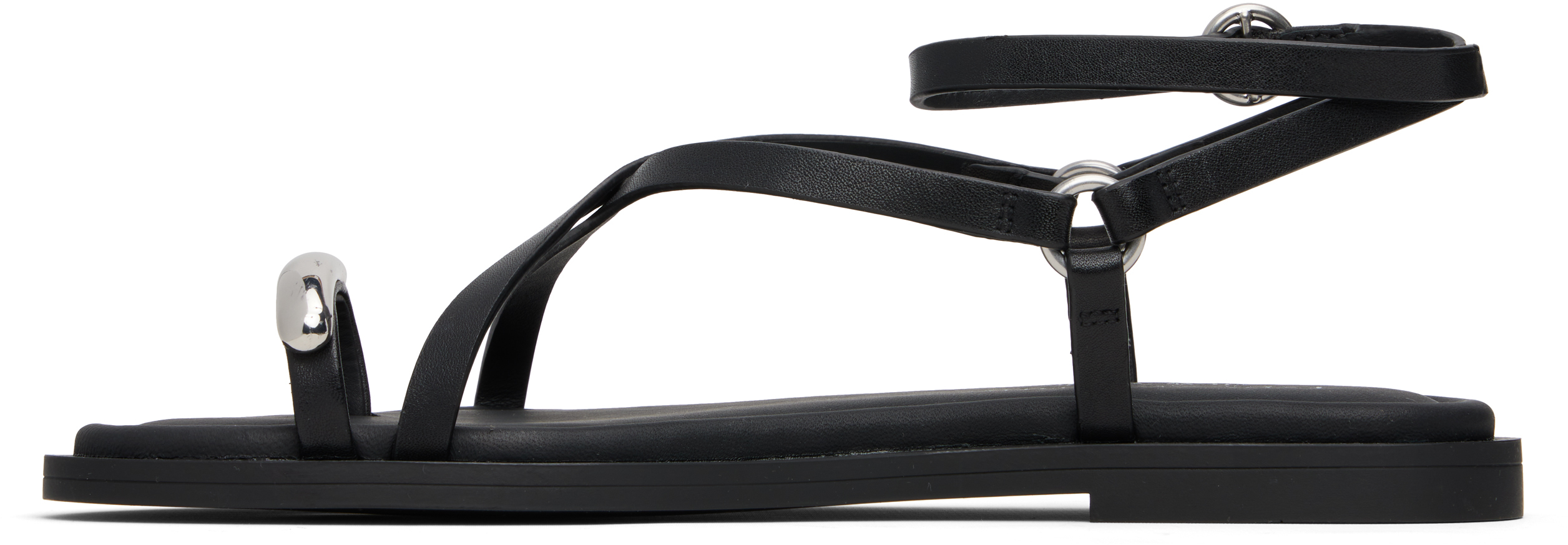 Rag & Bone Black Geo Toe Ring Sandals