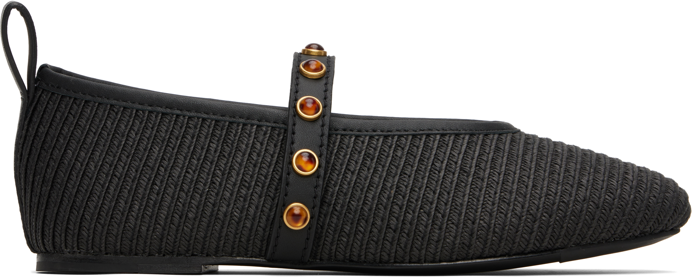 Mary Jane Rag And Bone Ballet Flats Rag Bone: Black Spire Straw - Main Image