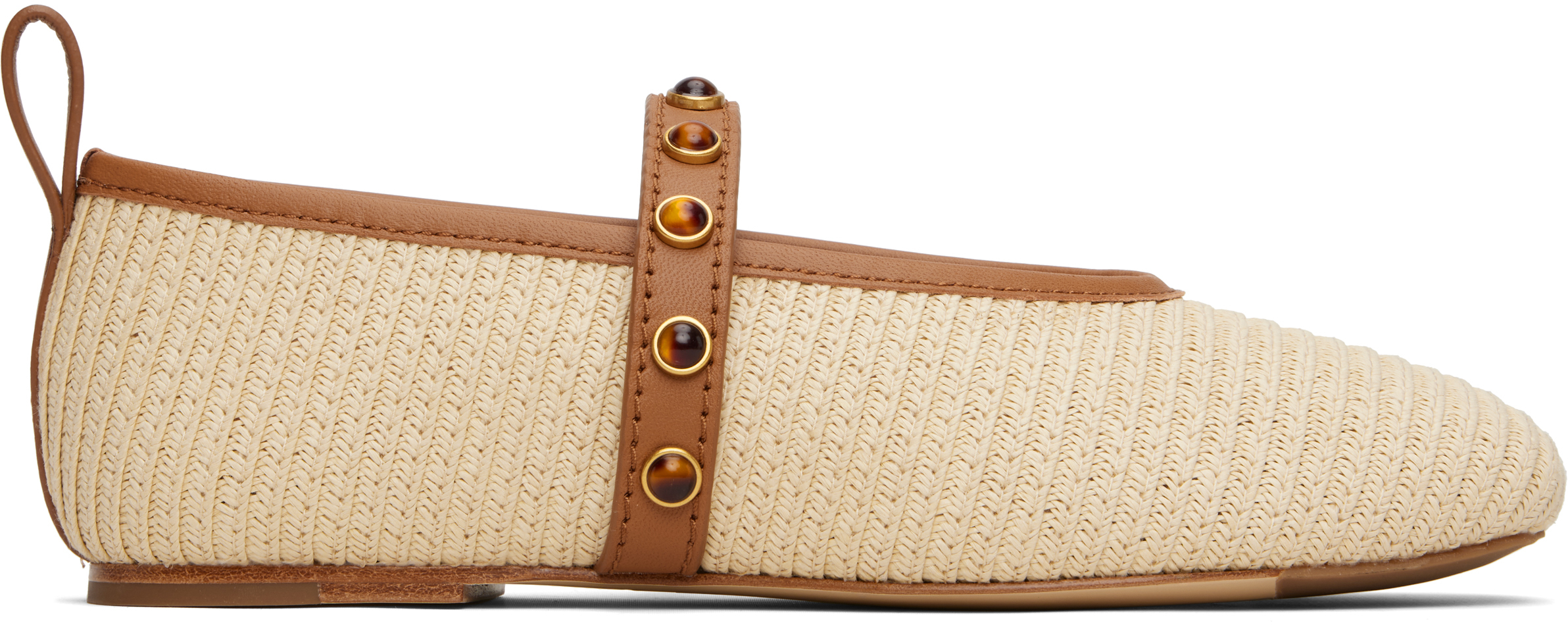 rag & bone Beige Spire Straw Mary Jane Ballerina Flats