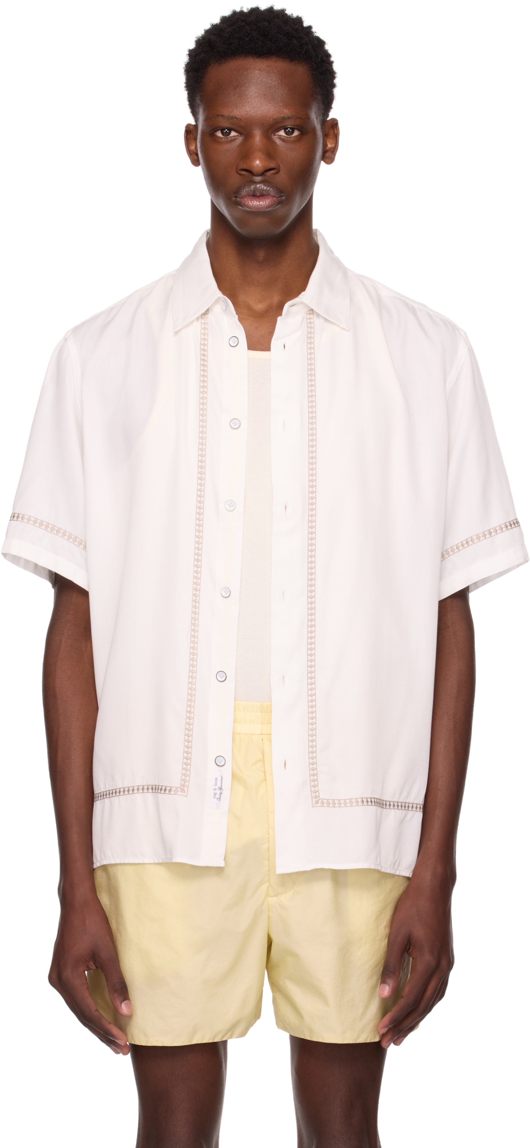 Navy Dalton Embroidered Shirt