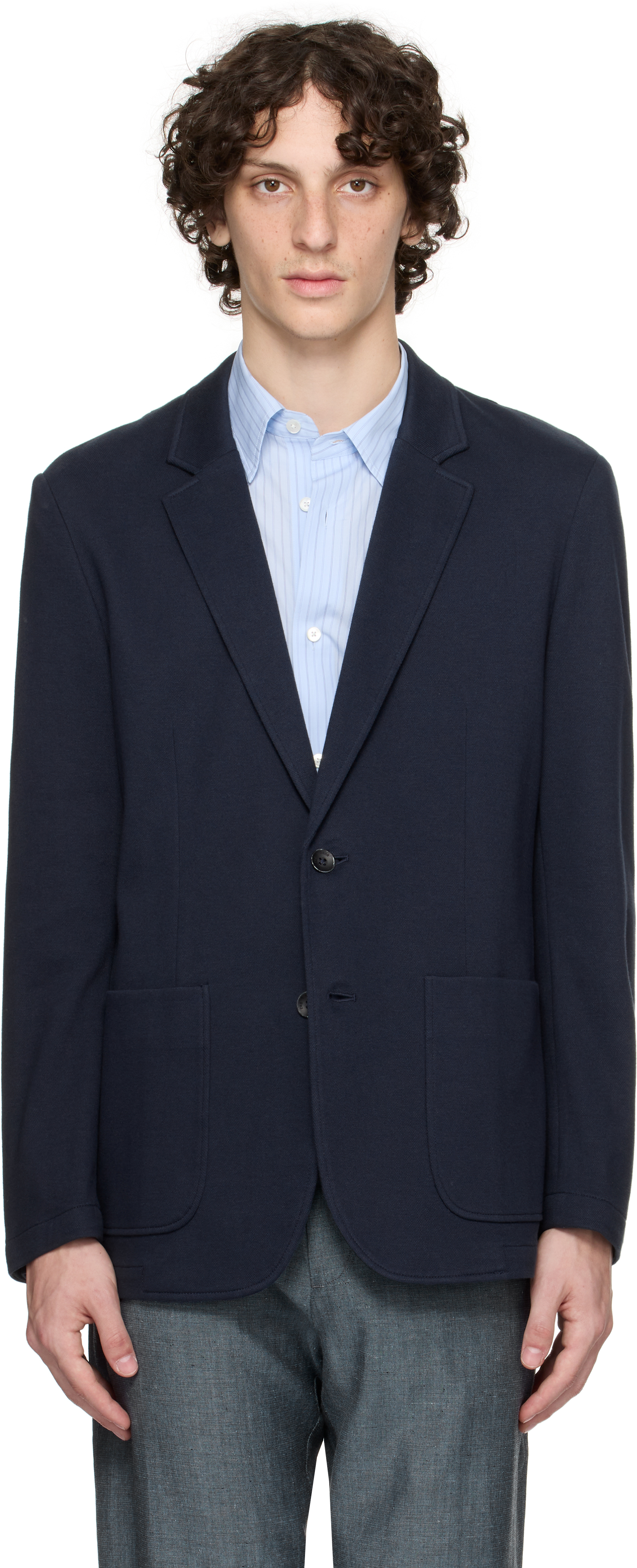 Navy Butler Patch Pocket Blazer