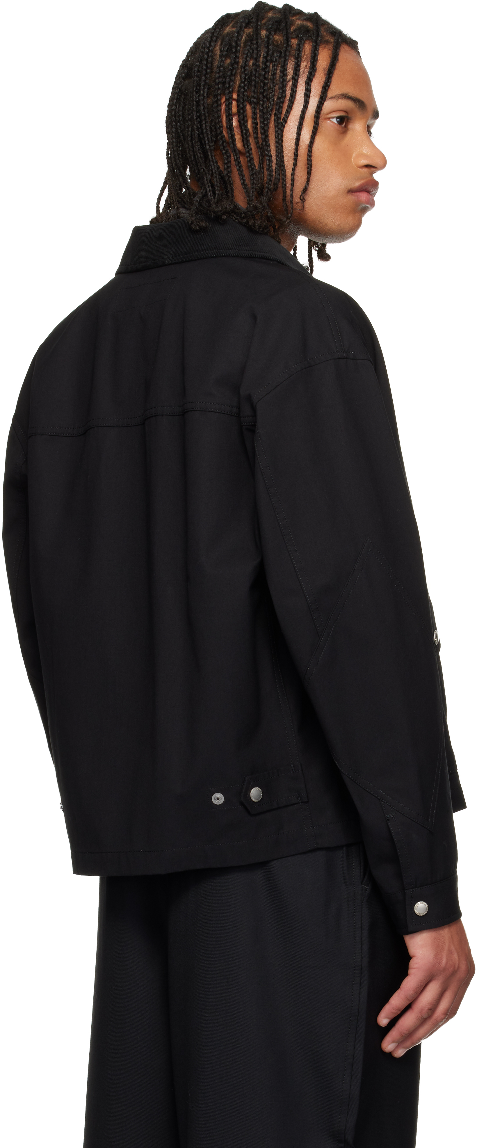 Comme Des Garçons Homme Deux Black Cotton Nylon Cordura Triple Layer Jacket In Black