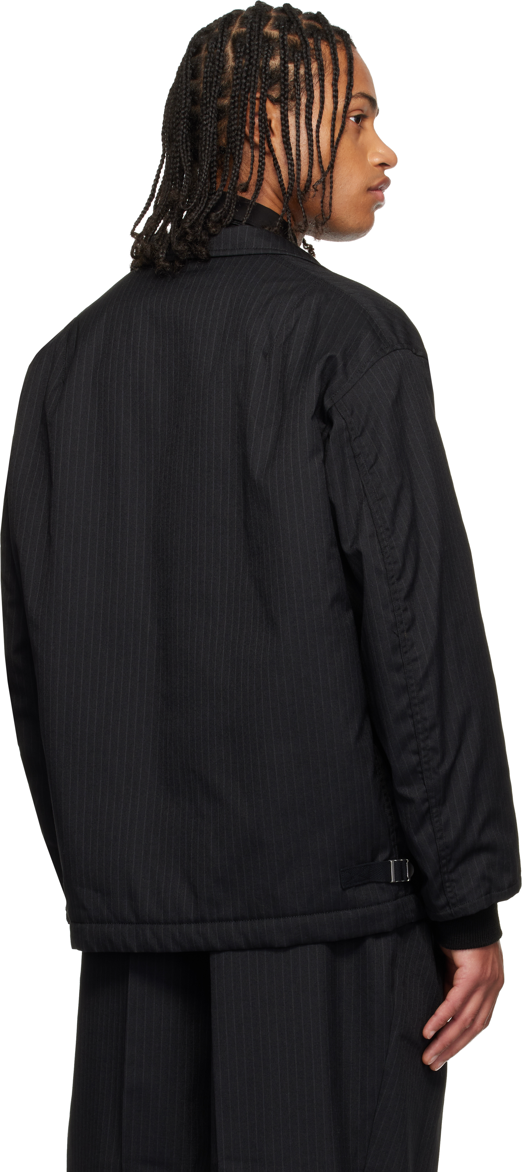 Comme Des Garçons Homme Deux Black Wool Herringbone Blazer In Black