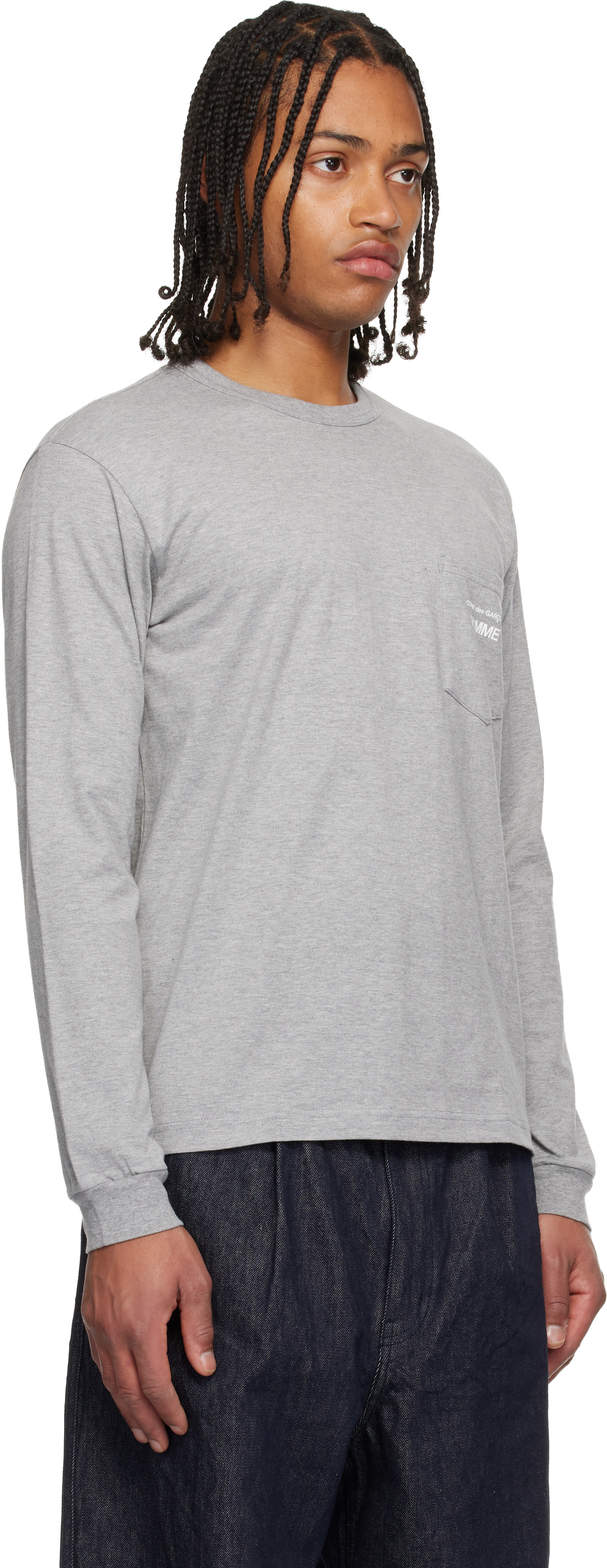 Comme Des Garçons Homme Deux Gray Cotton Jersey Garment Print T-shirt In Gray