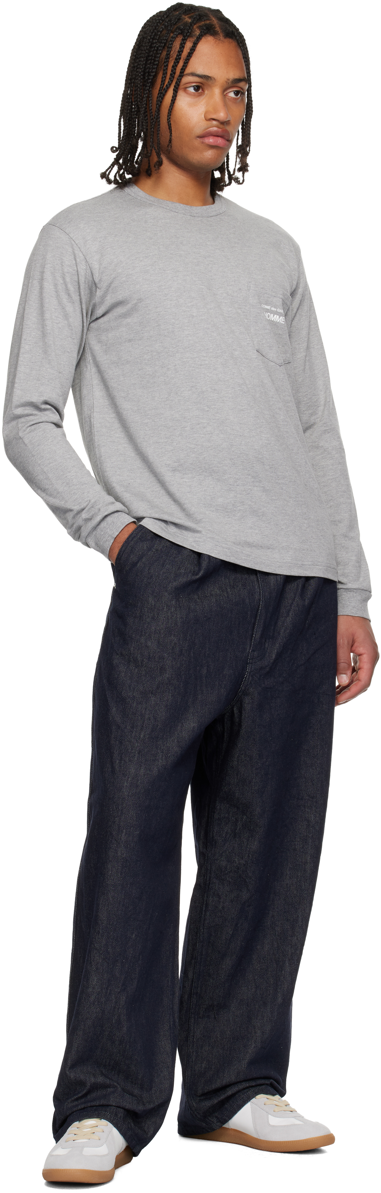 Comme Des Garçons Homme Deux Gray Cotton Jersey Garment Print T-shirt In Gray