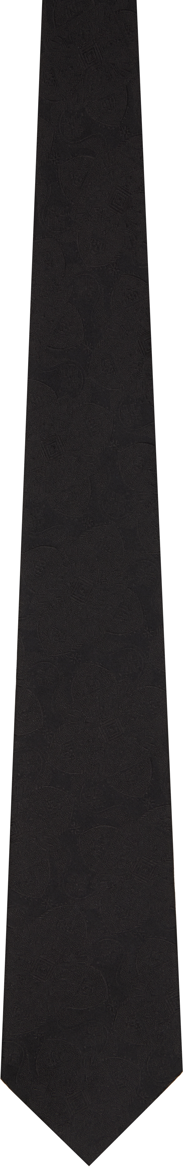Comme Des Garçons Homme Deux Black Paisley Silk Tie In Black