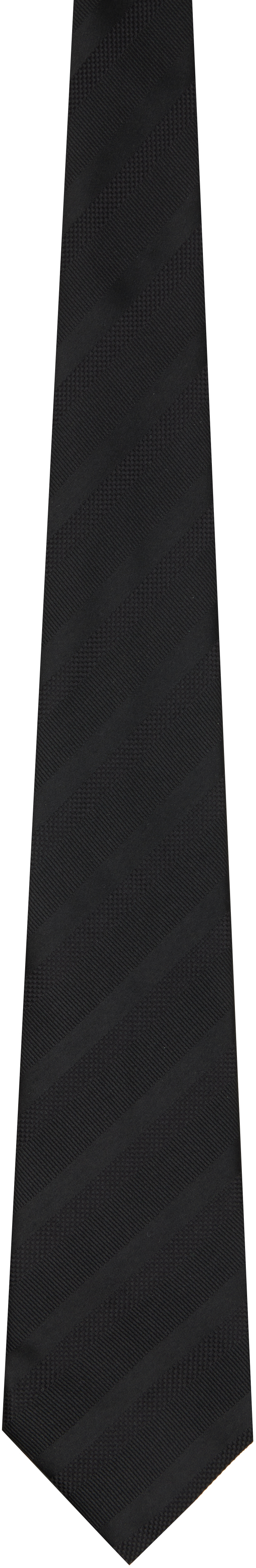 Comme Des Garçons Homme Deux Black Thin Diagonal Stripe Silk Tie In Black