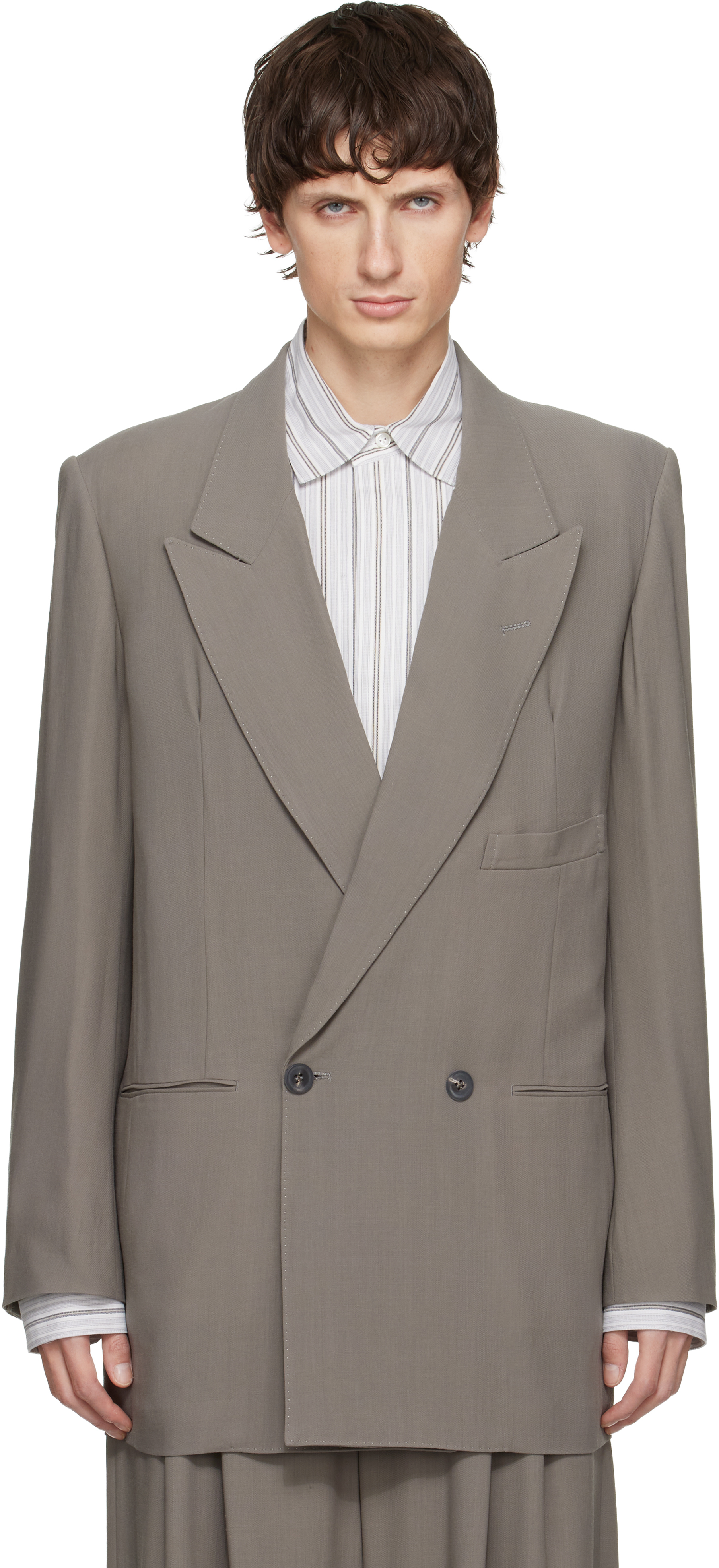 SOSHIOTSUKIのグレー Interlining Pocket 2B ダブルジャケットがセール中