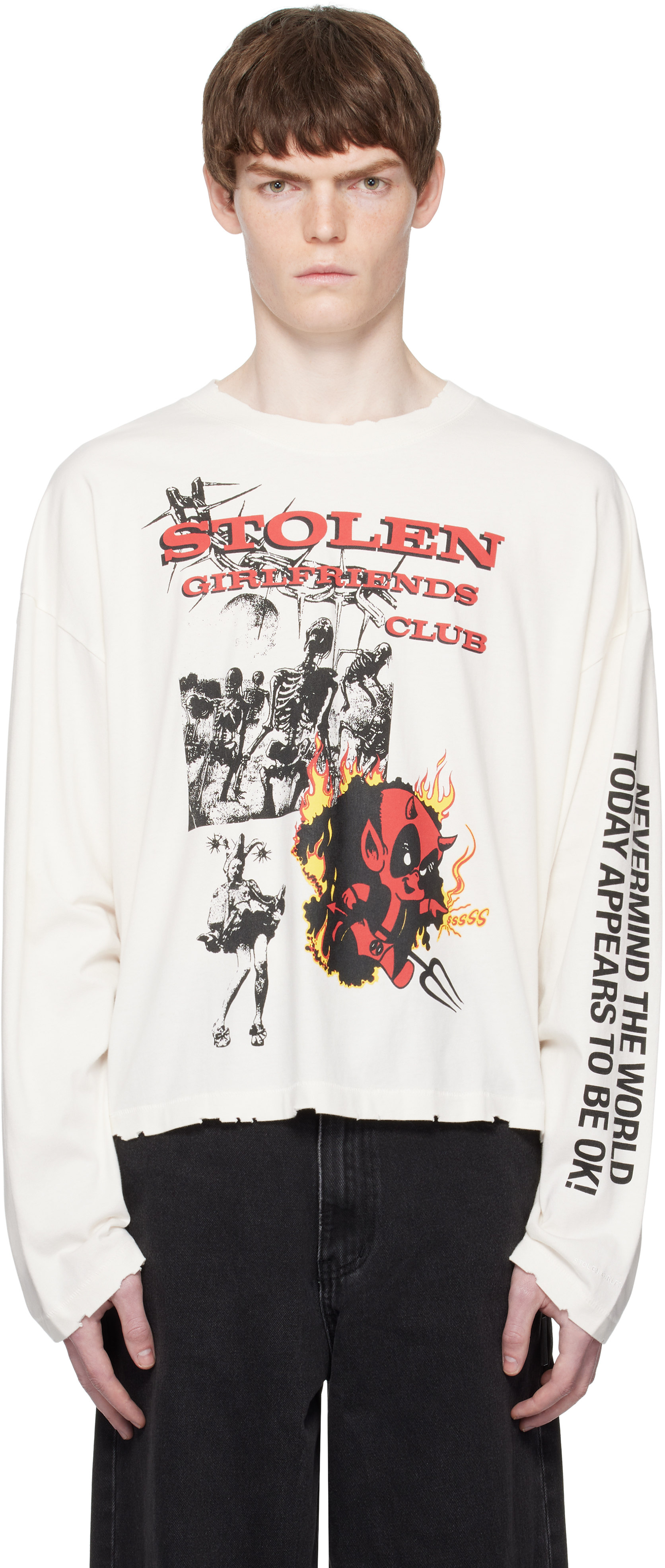 【関税込み】Stolen Girlfriends Club ホワイト Buzzsaw Tシャツ Stolen Girlfriends Club Black Heart Star T-shirt Stolen
