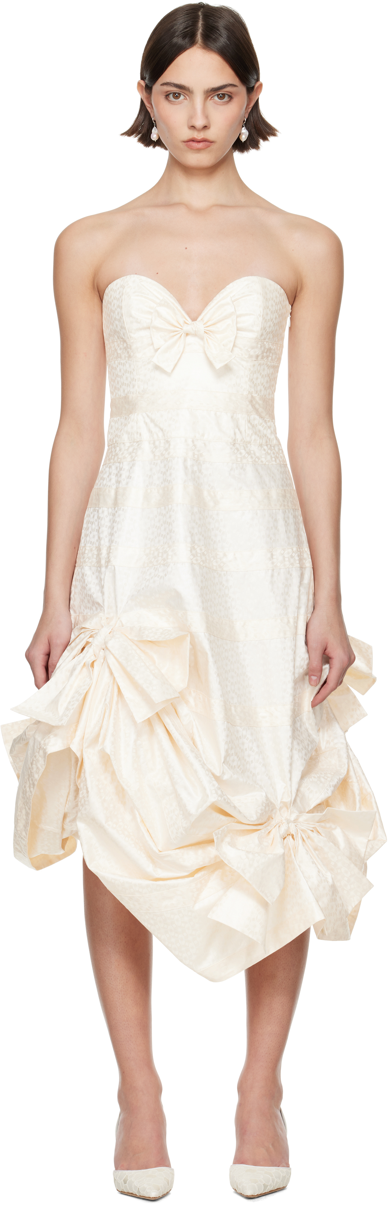 SSENSE Exclusive Bridal Capsule Beatrice Strapless Midi Dress
