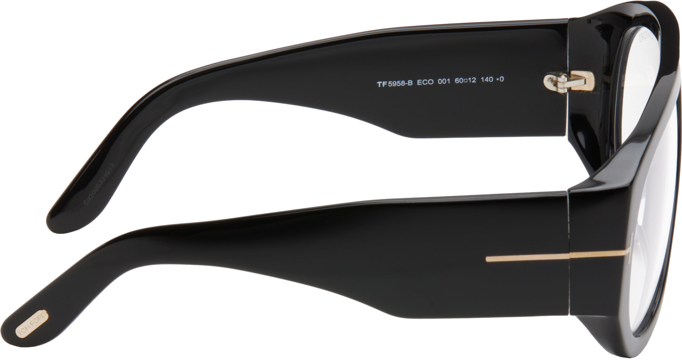 Tom Ford Black Bronson Pilot Blue Block Glasses In Black