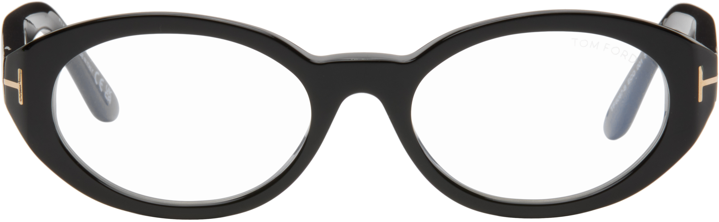 Tom Ford Black Oval Glasses In Black
