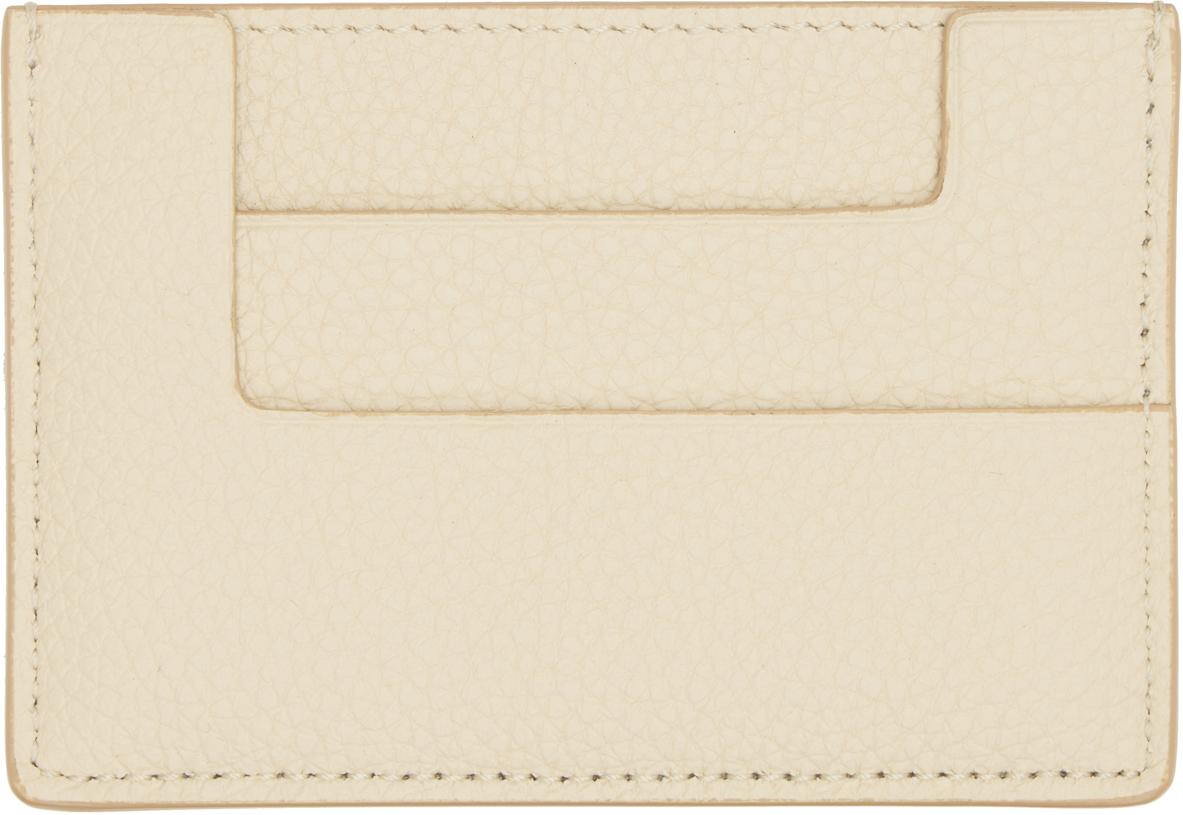 Tom Ford Beige Grain Leather Card Holder