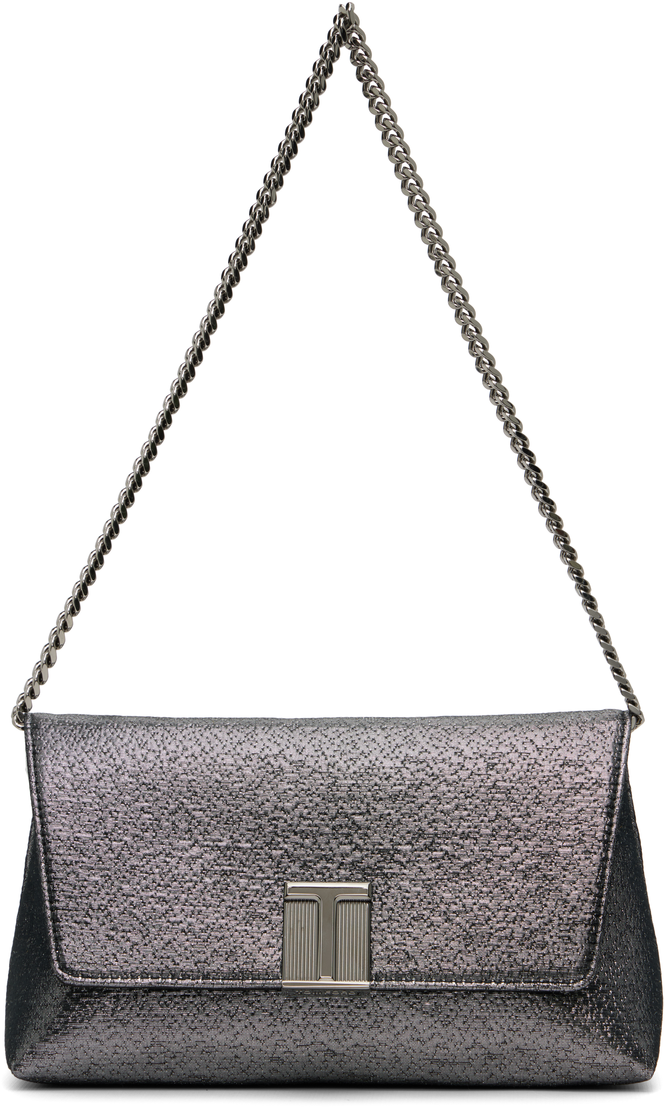 Tom Ford Gunmetal Mini Hammered-effect Fabric Nobile Bag