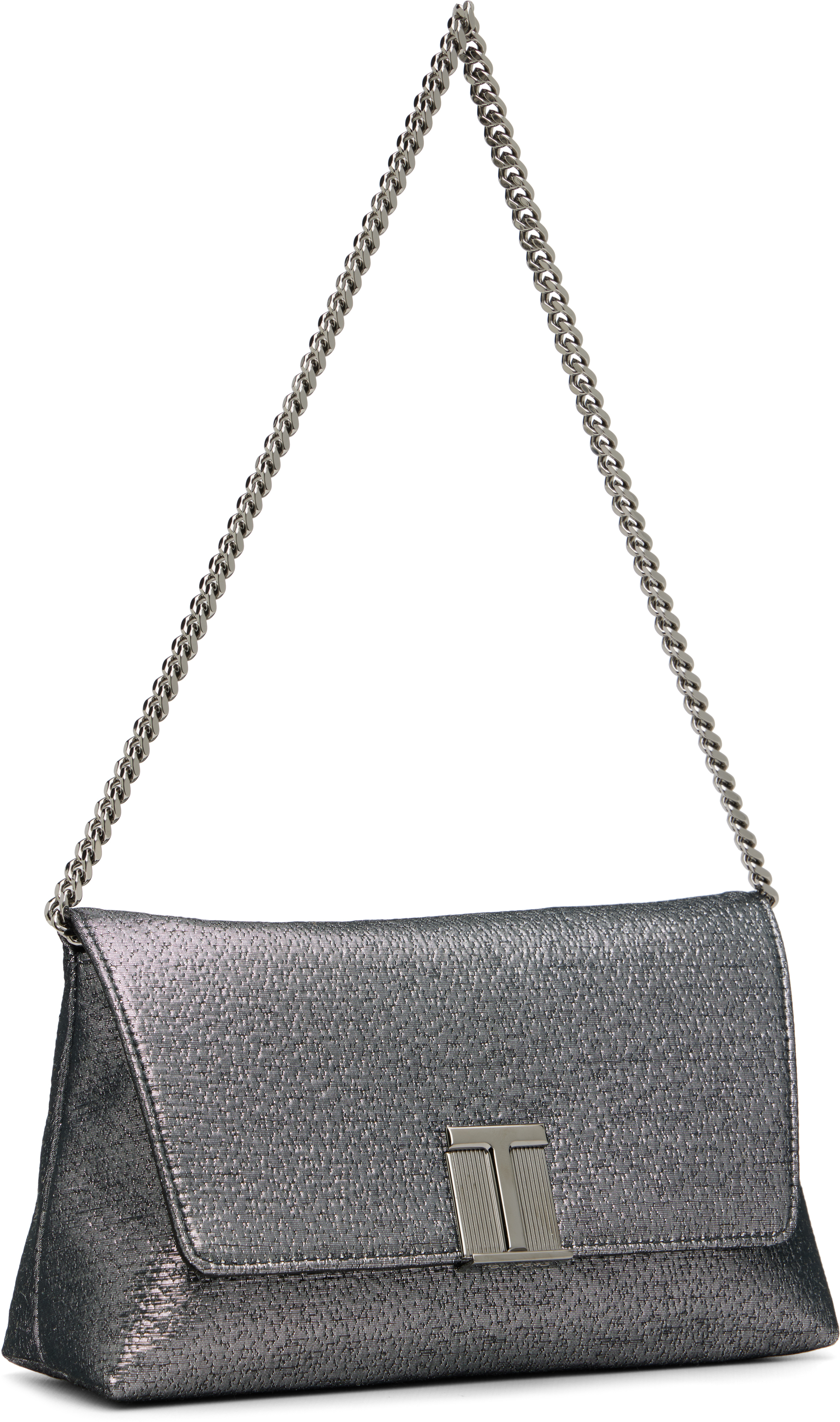 Tom Ford Gunmetal Mini Hammered-effect Fabric Nobile Bag