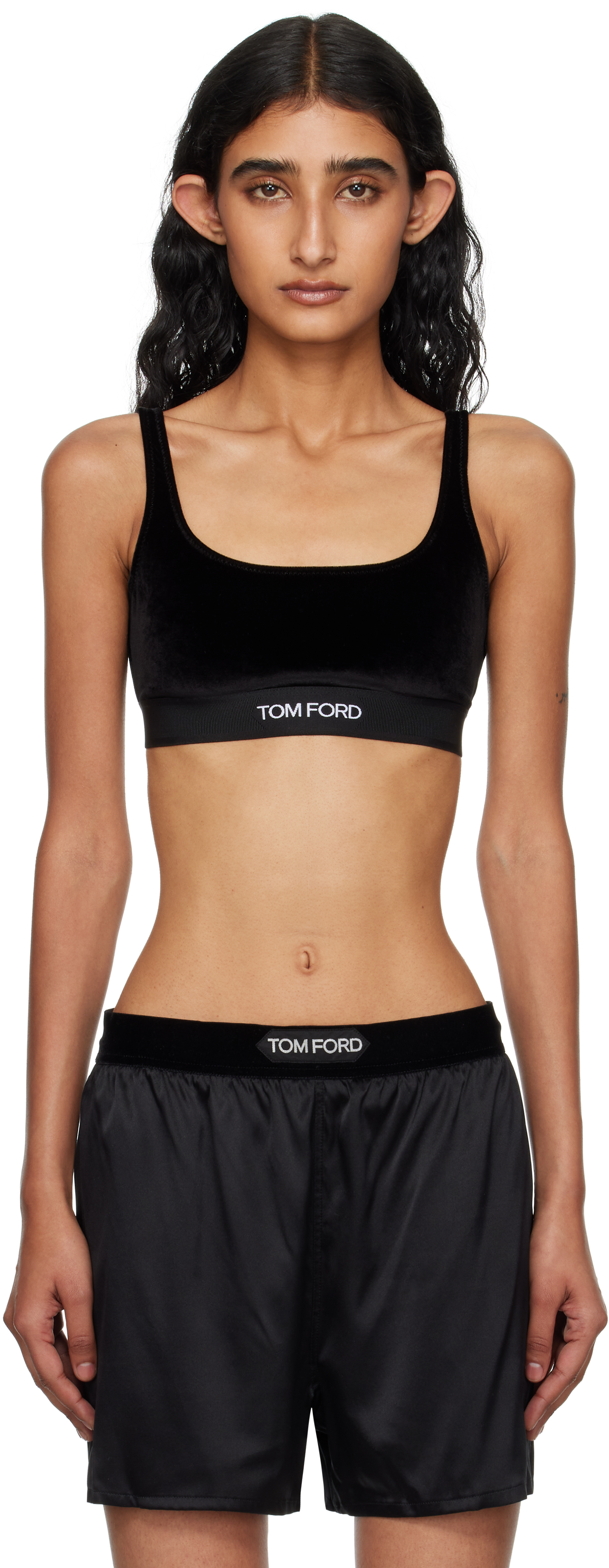 【TOM FORD】ラストラス シグネチャー レギンス ブラック 25SS TOM FORD (トムフォード) NAPPA GRAIN LEATHER ASYMMETRIC BIKER