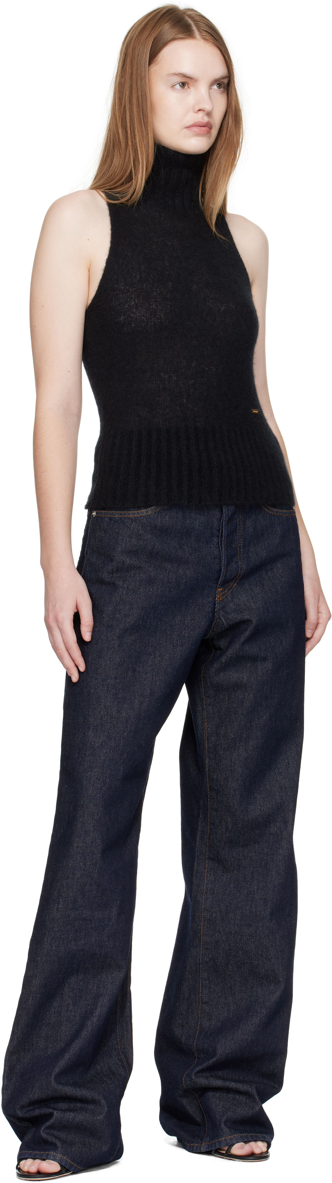 Tom Ford Cashmere And Silk-blend Turtleneck Top In Black