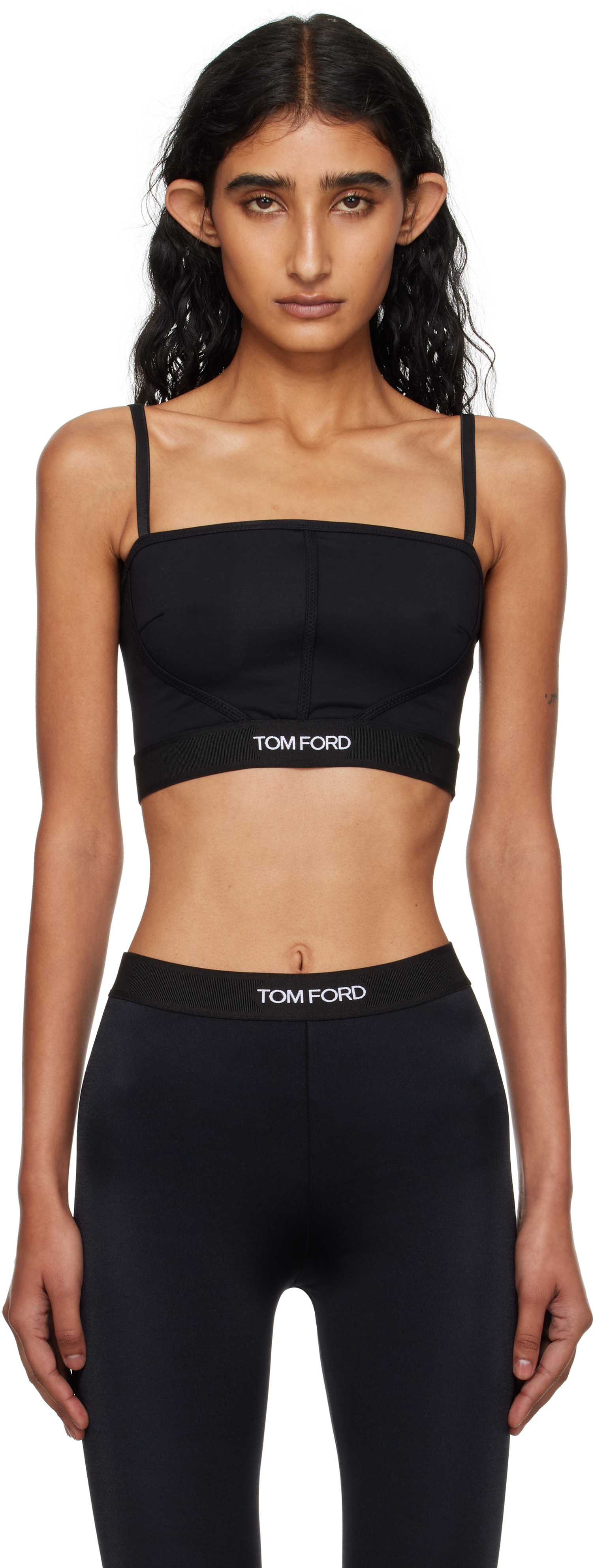 Tom Ford Black Modal Signature Bandeau Bra In Black