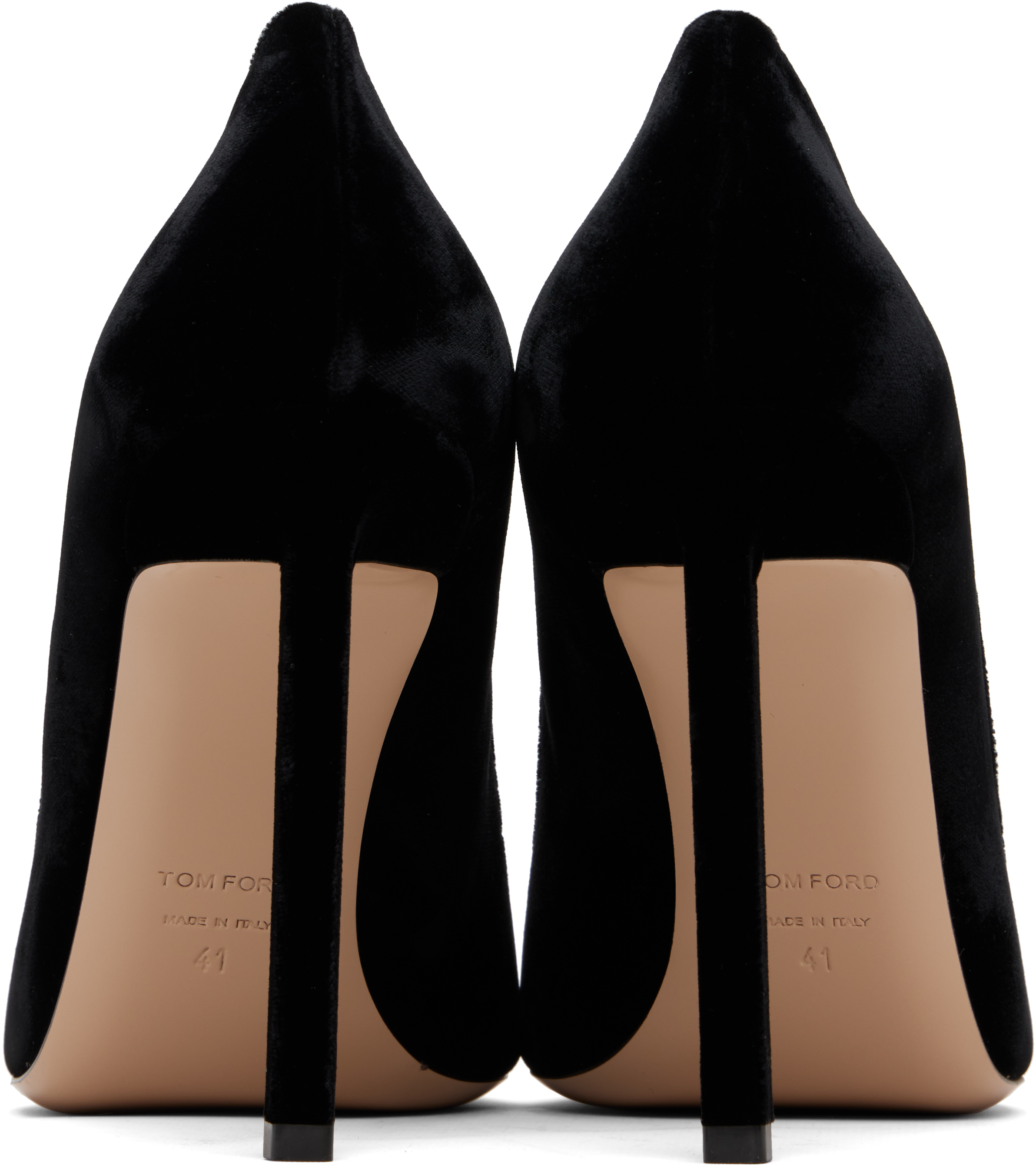 Tom Ford Black Velvet Heels In Black