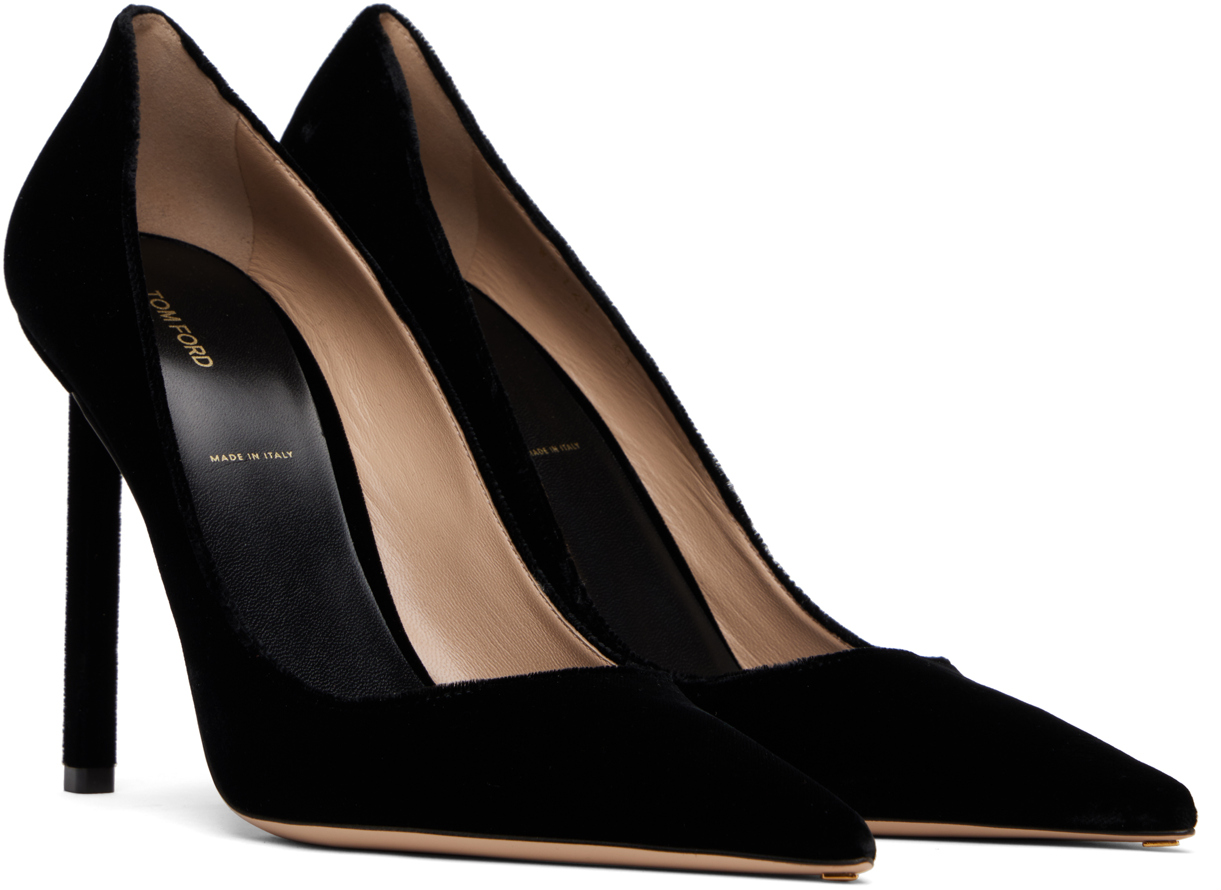 Tom Ford Black Velvet Heels In Black