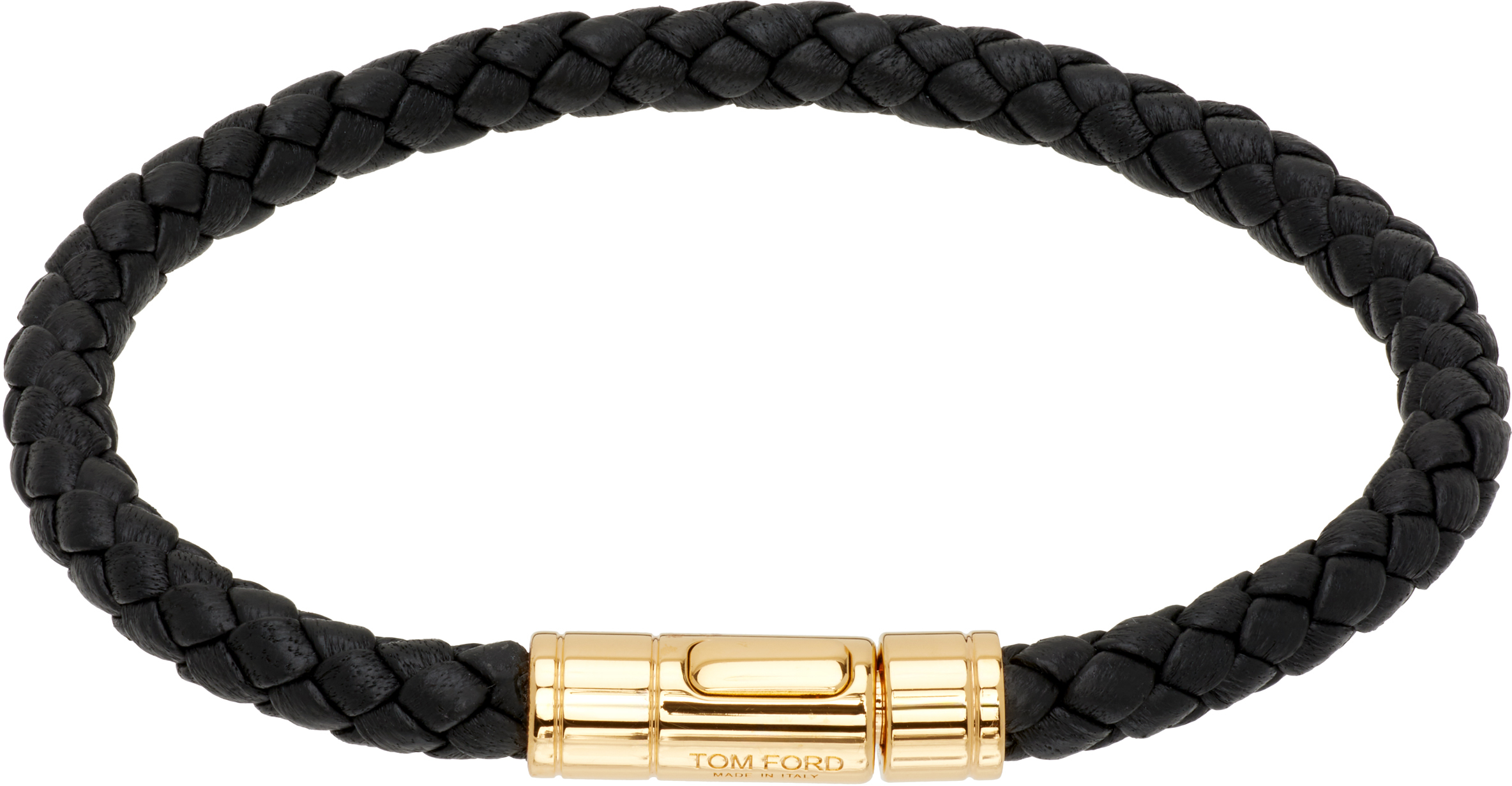 TOM FORD: Tubular Leather Bracelet | SSENSE