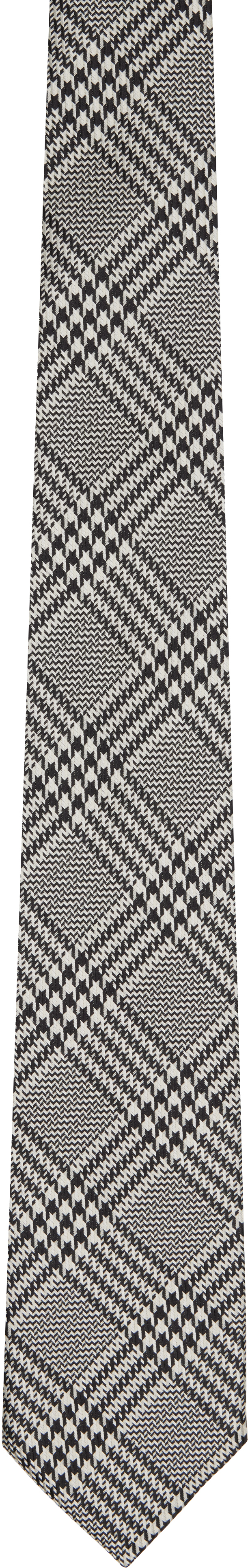 Tom Ford Black & White Mouline Prince Of Wales Tie