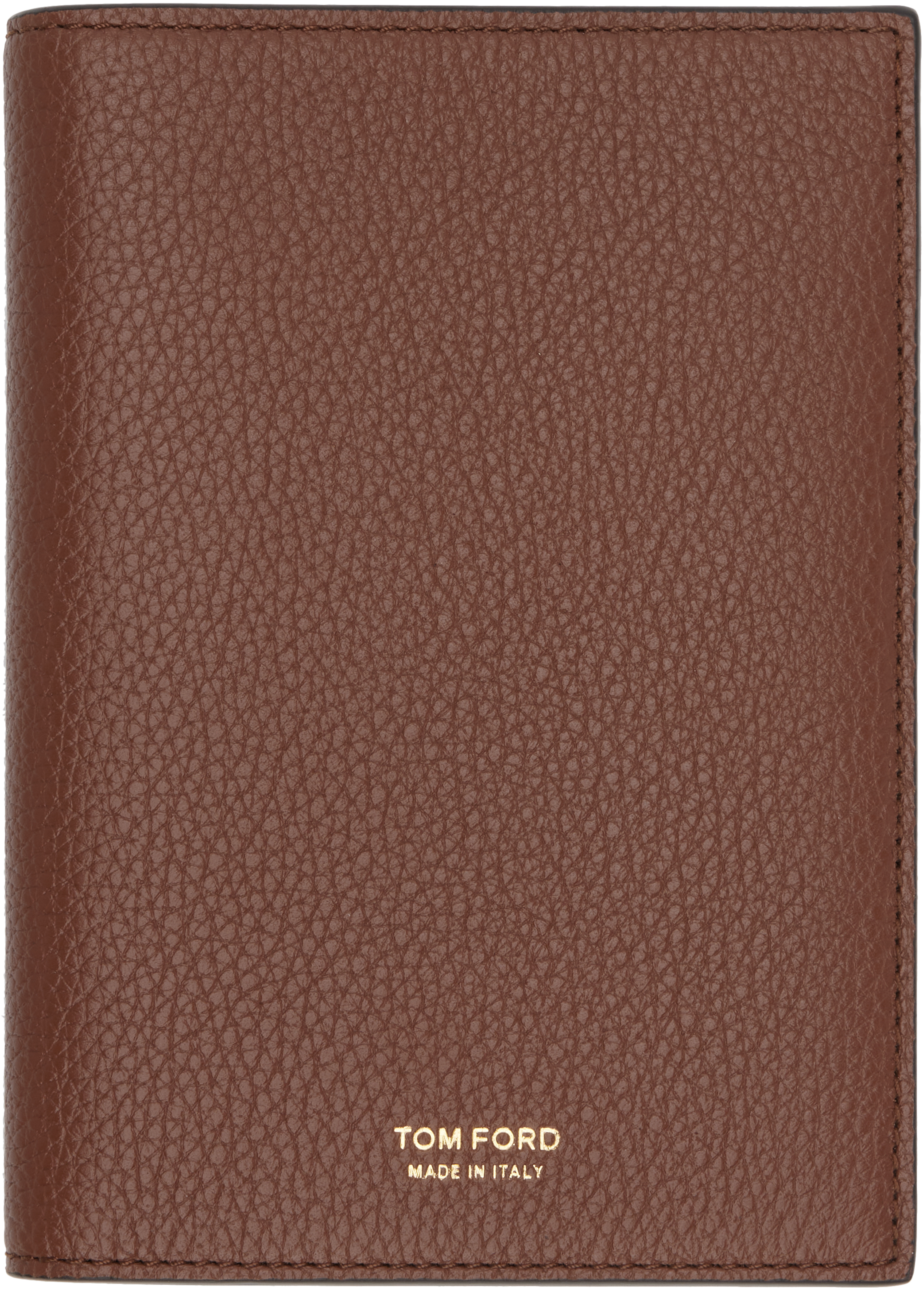 Tom Ford Tan Soft Grain Leather T Line Passport Holder