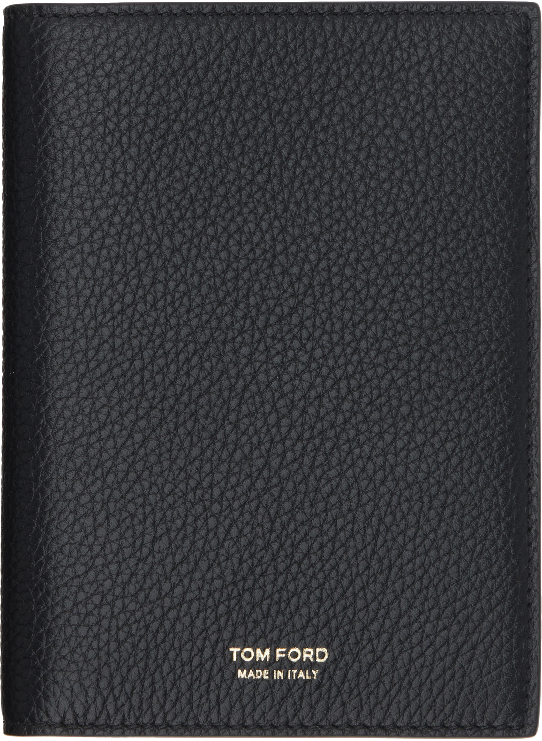 Tom Ford Black Soft Grain Leather T Line Passport Holder