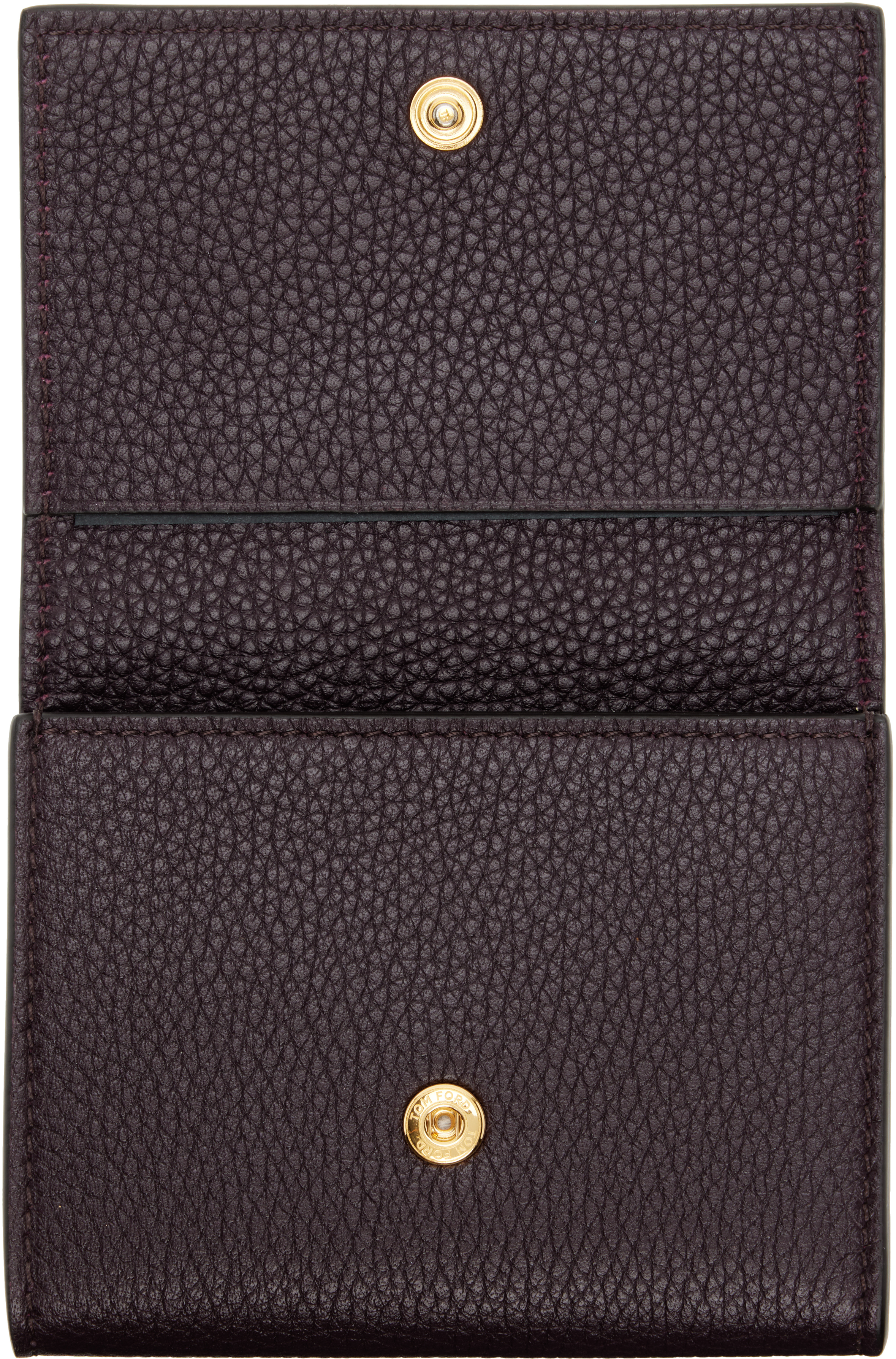 Tom Ford Burgundy Soft Grain Leather Slim Card Holder