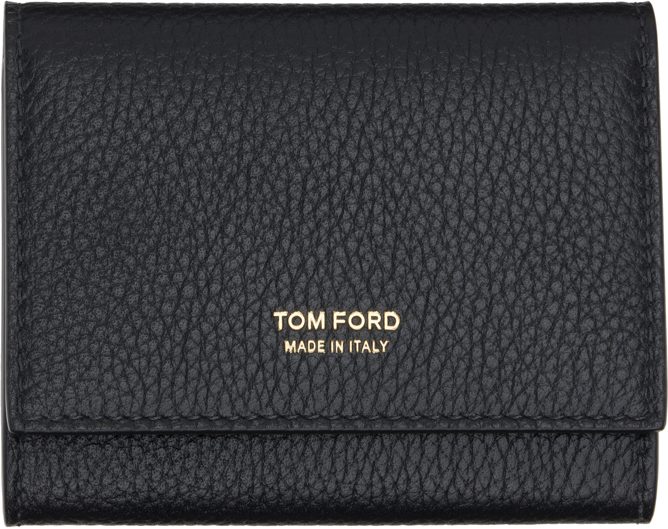 Tom Ford Black Soft Grain Leather Slim Card Holder
