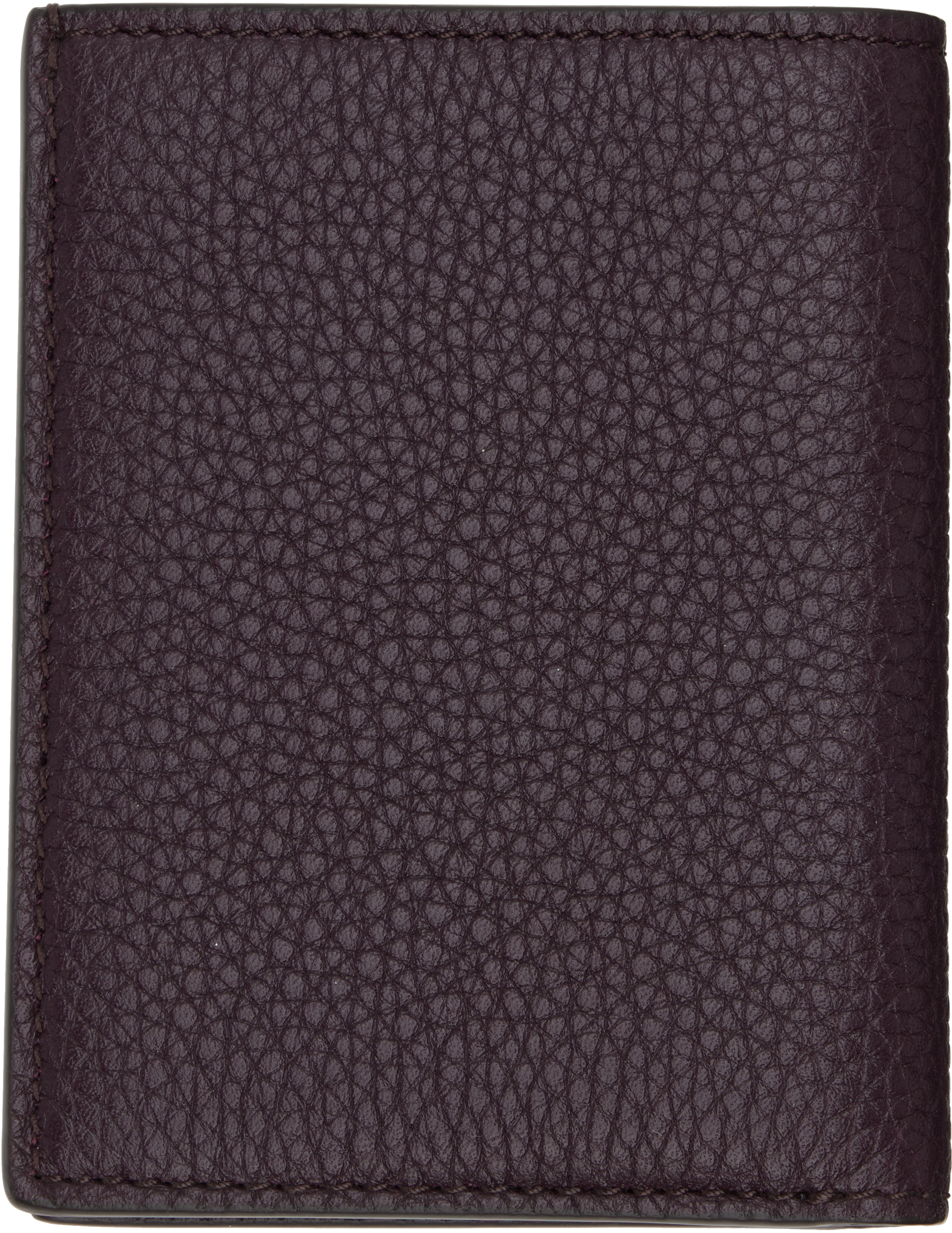 Tom Ford Burgundy Grain Leather Folding Card Holder