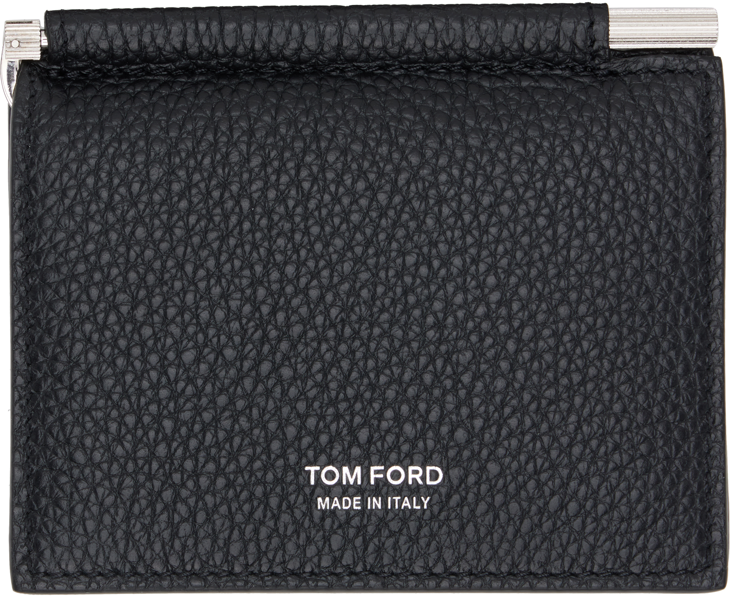 TOM FORD: ブラック ソフトグレインレザー マネークリップ 二つ折り