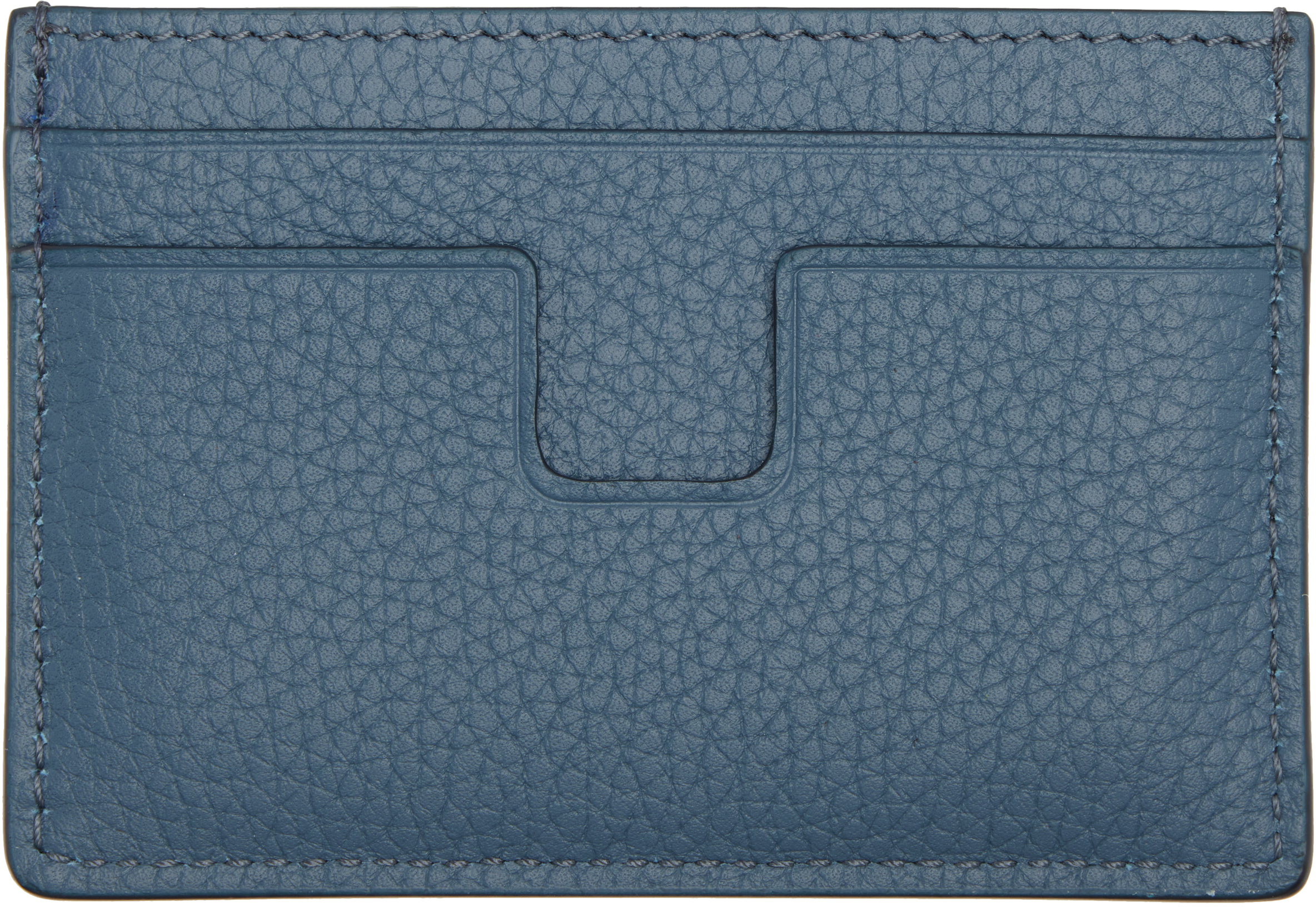 Tom Ford Blue Grain Leather Classic Card Holder