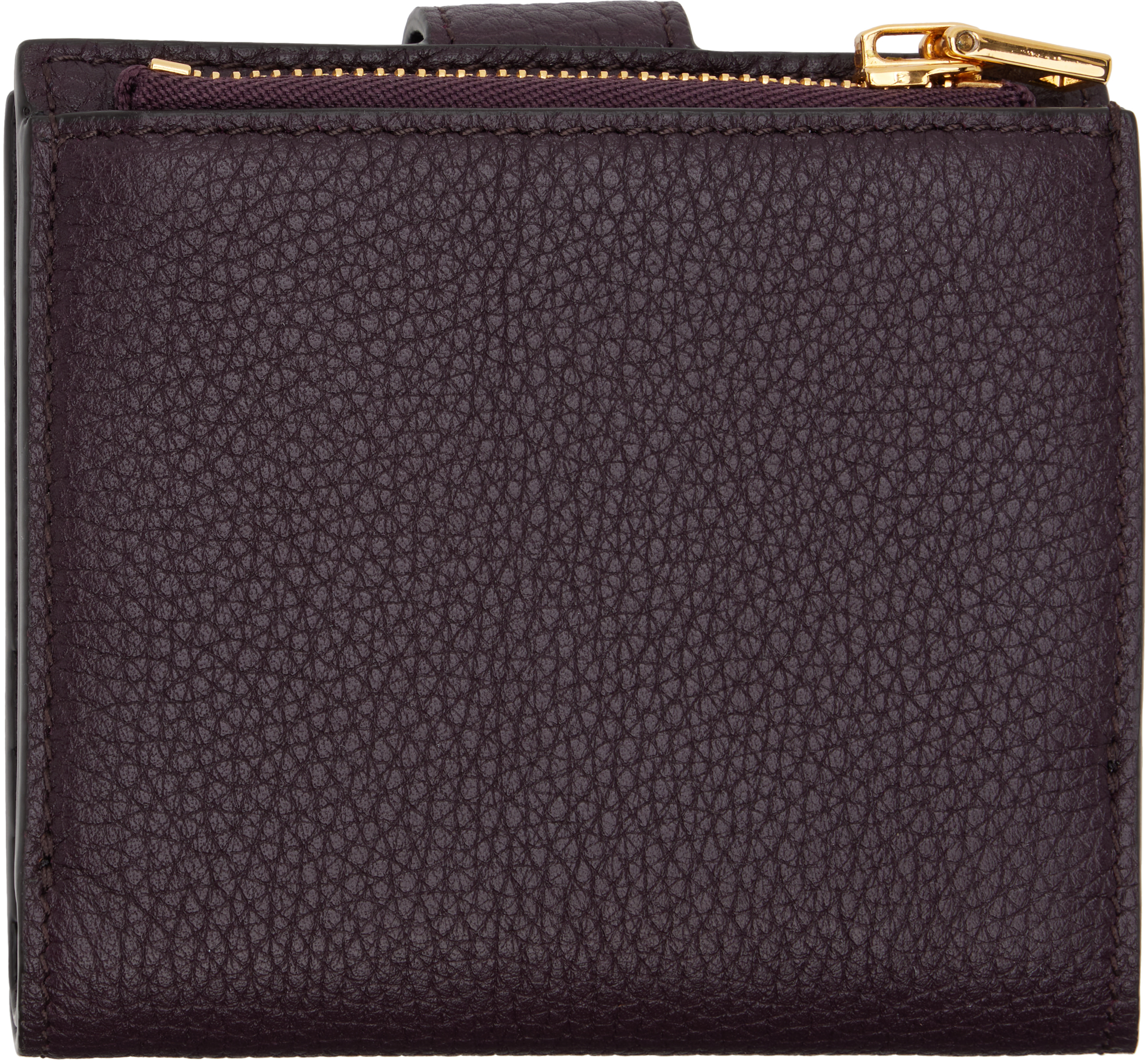 Tom Ford Burgundy Soft Grain Leather Snap Wallet In Burgundy