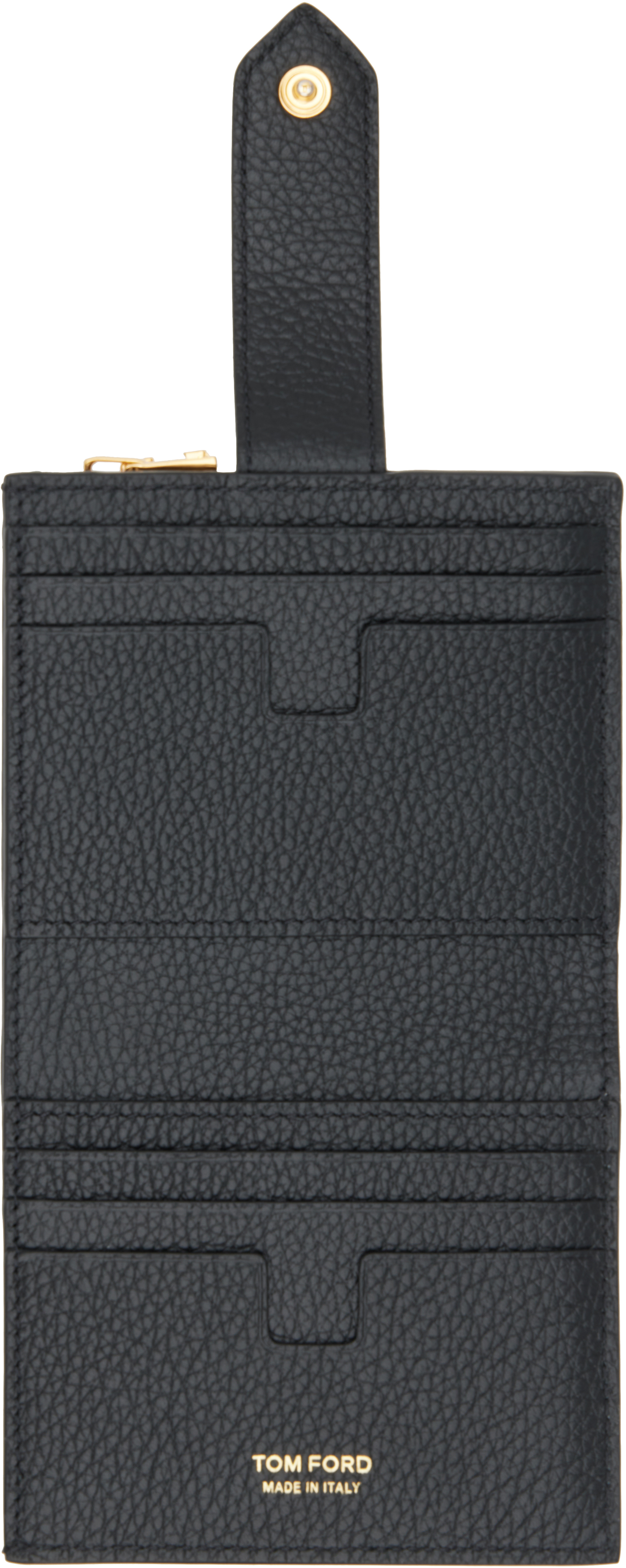 Tom Ford Black Soft Grain Leather Wallet In Black