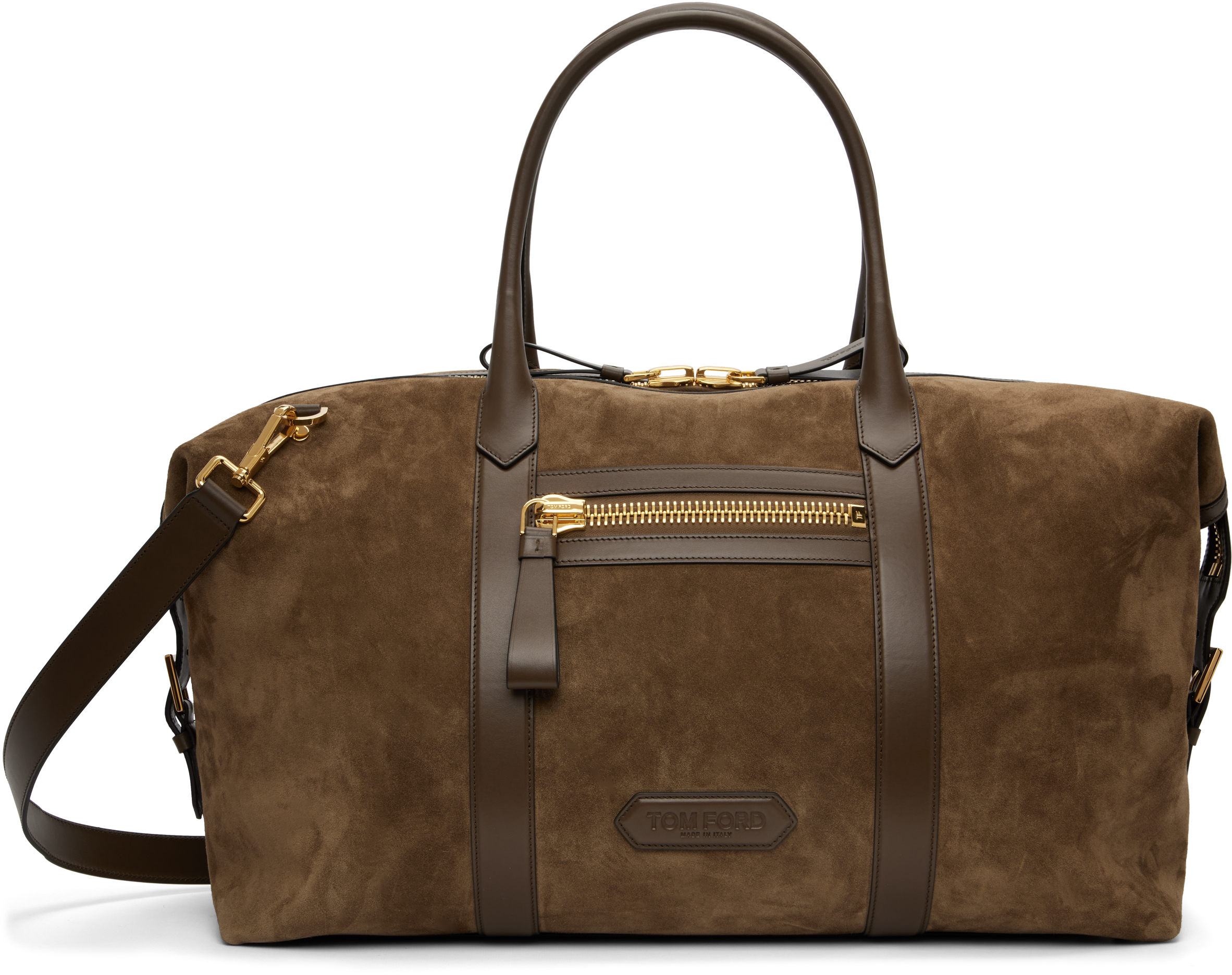TOM FORD: Taupe Buckley Holdall Duffle Bag | SSENSE