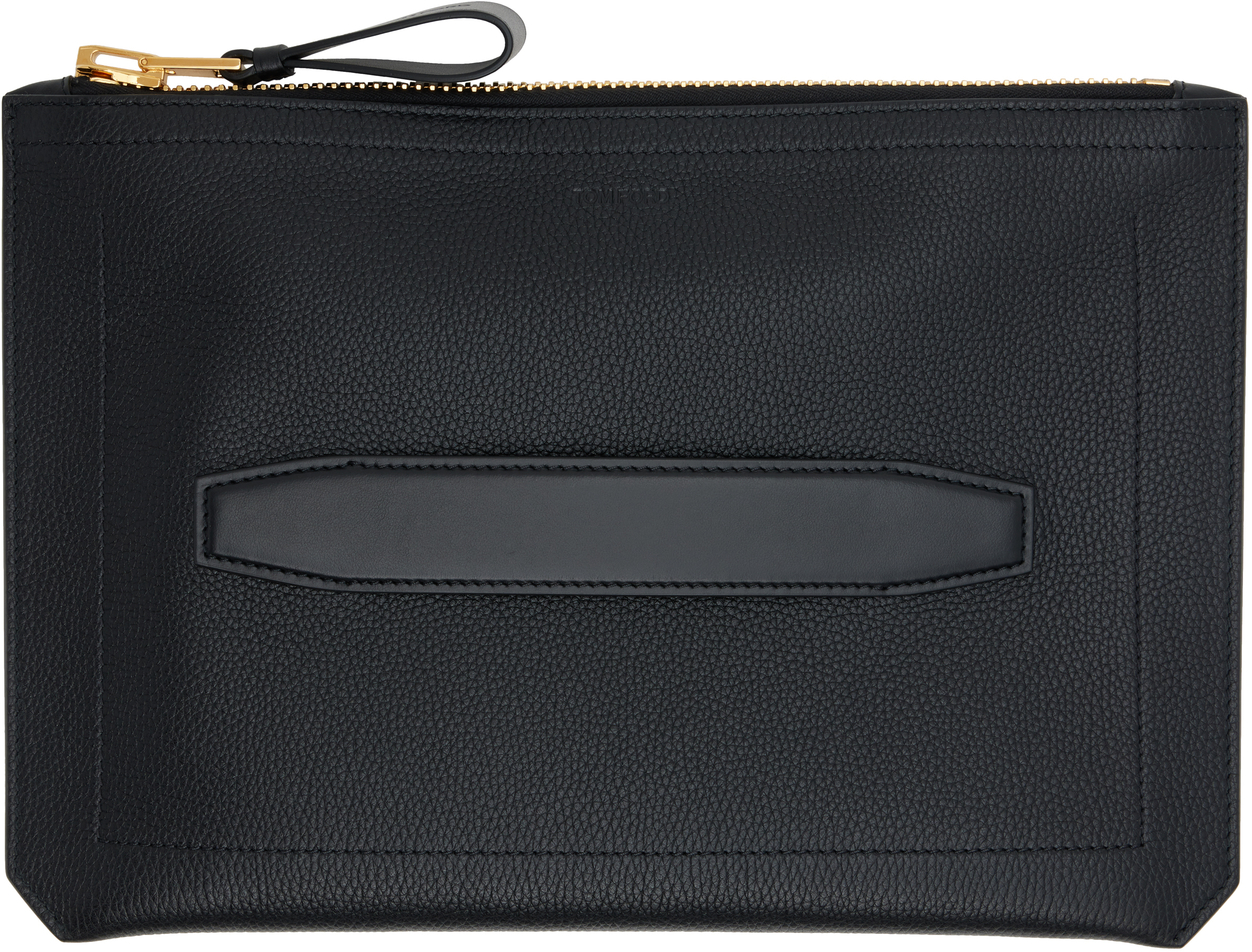 TOM FORD: Black Buckley Small Handle Portfolio Document Holder