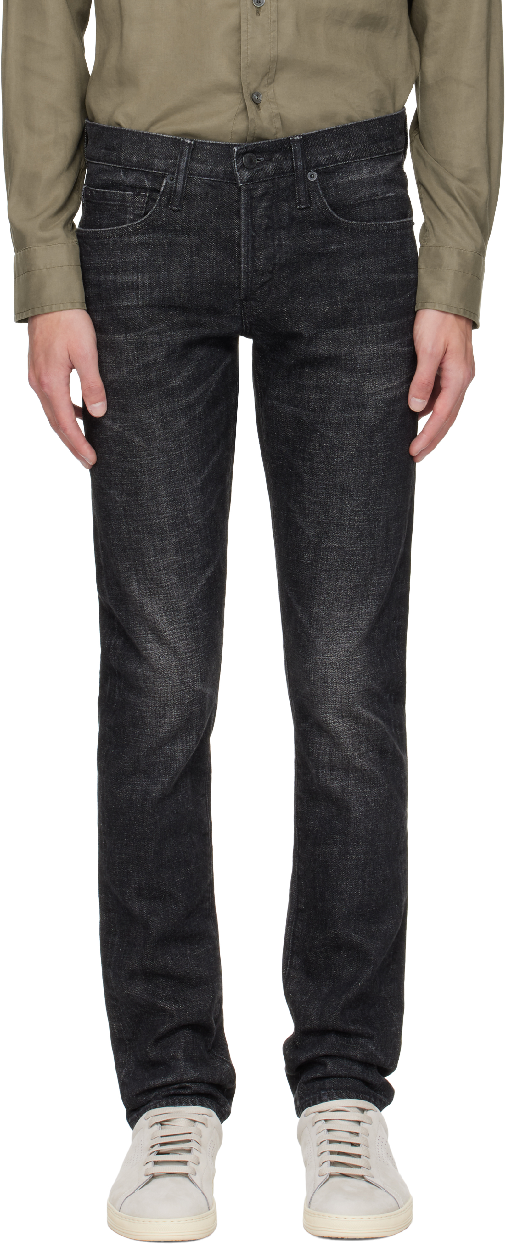 Tom Ford Black Selvedge Slim Fit Jeans In Blue