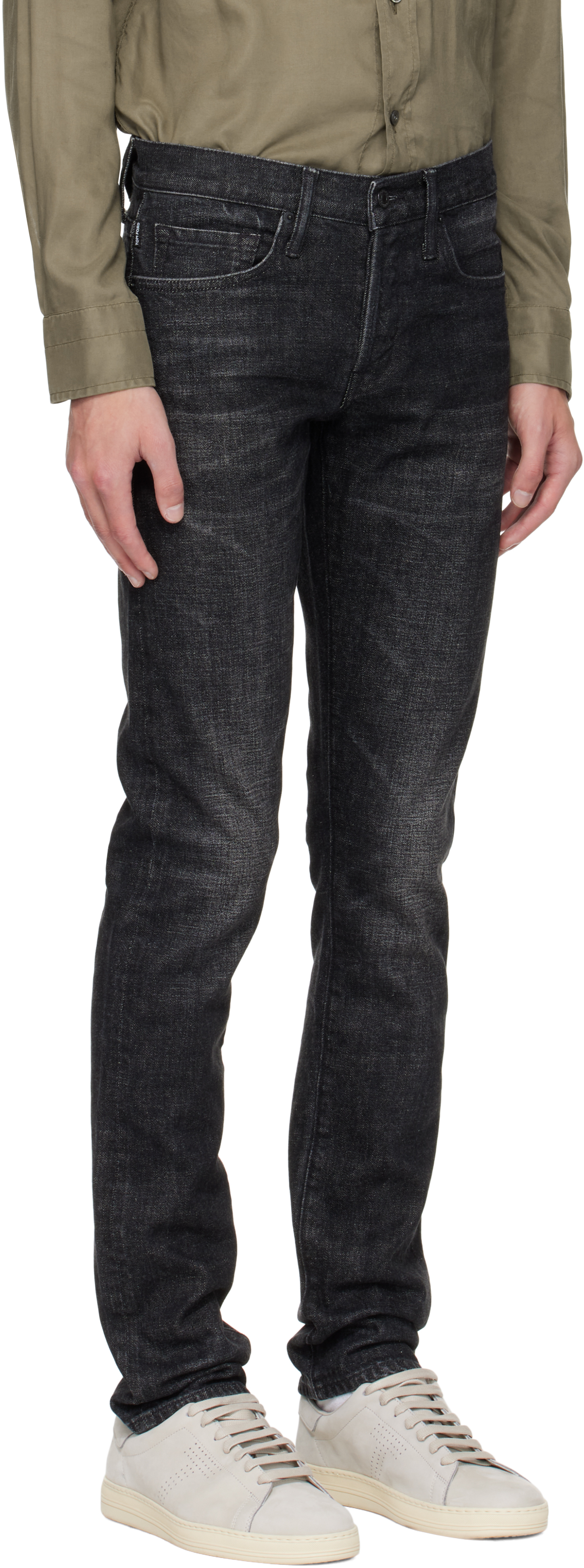 Tom Ford Black Selvedge Slim Fit Jeans In Blue