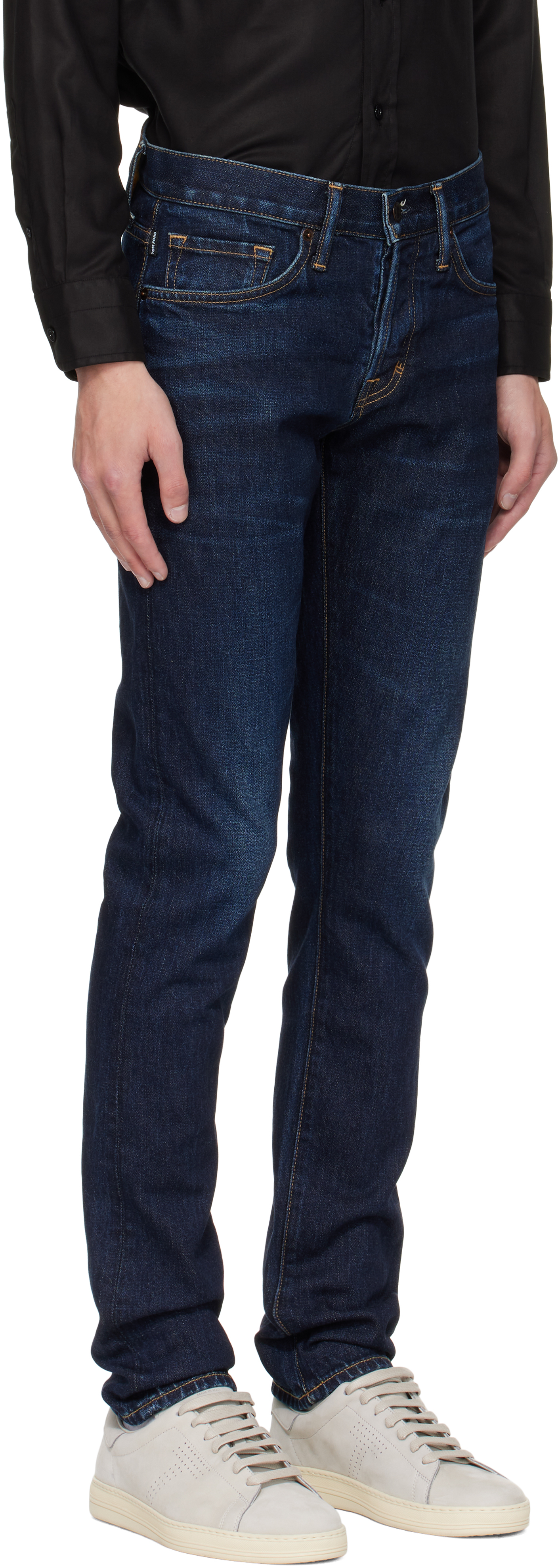 Tom Ford Blue Stretch Twill Slim Fit Jeans In Blue