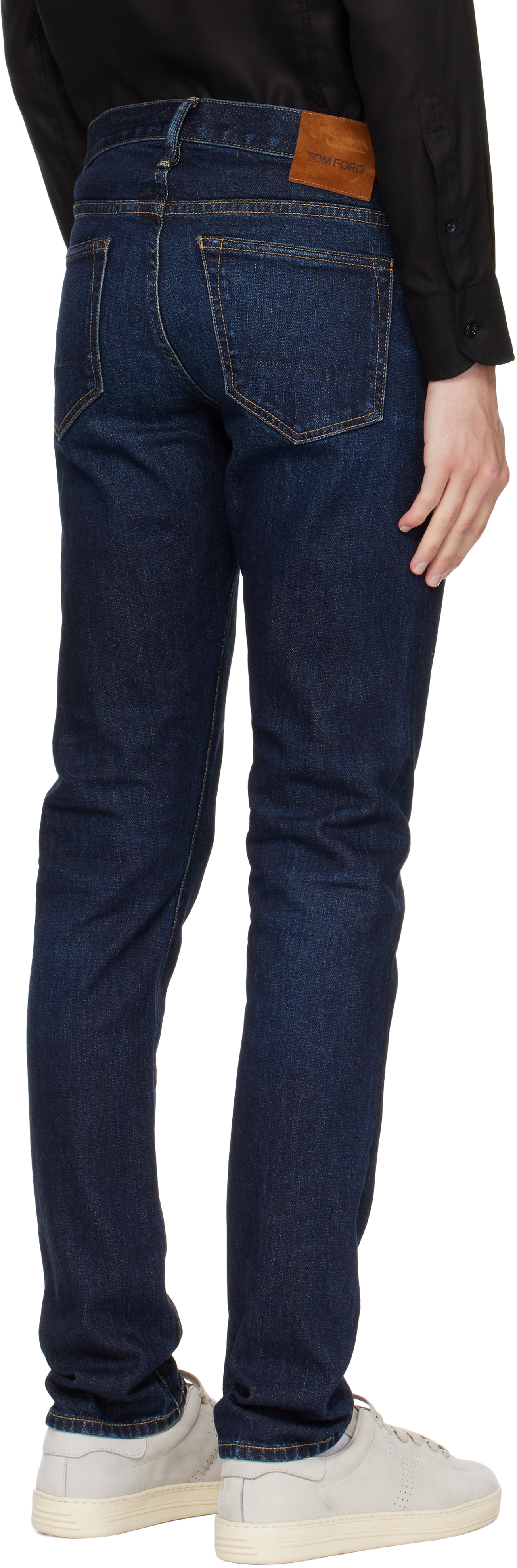 Tom Ford Blue Stretch Twill Slim Fit Jeans In Blue