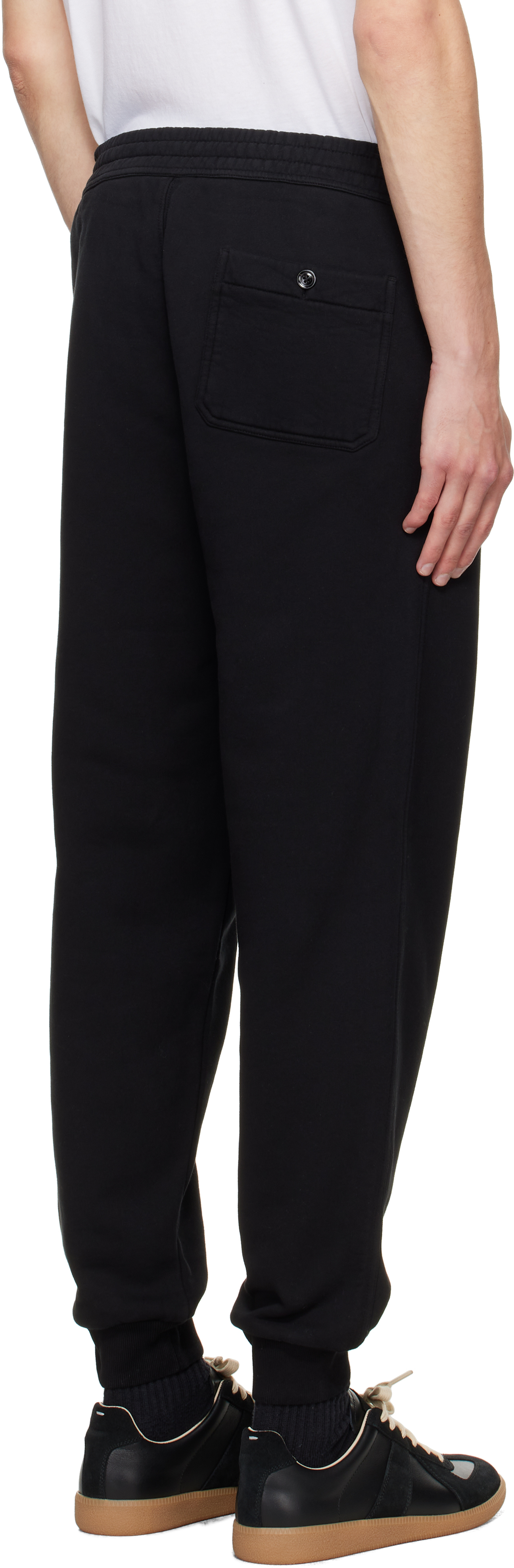Tom Ford Black Cotton Fleece Sweatpants In Animal Print