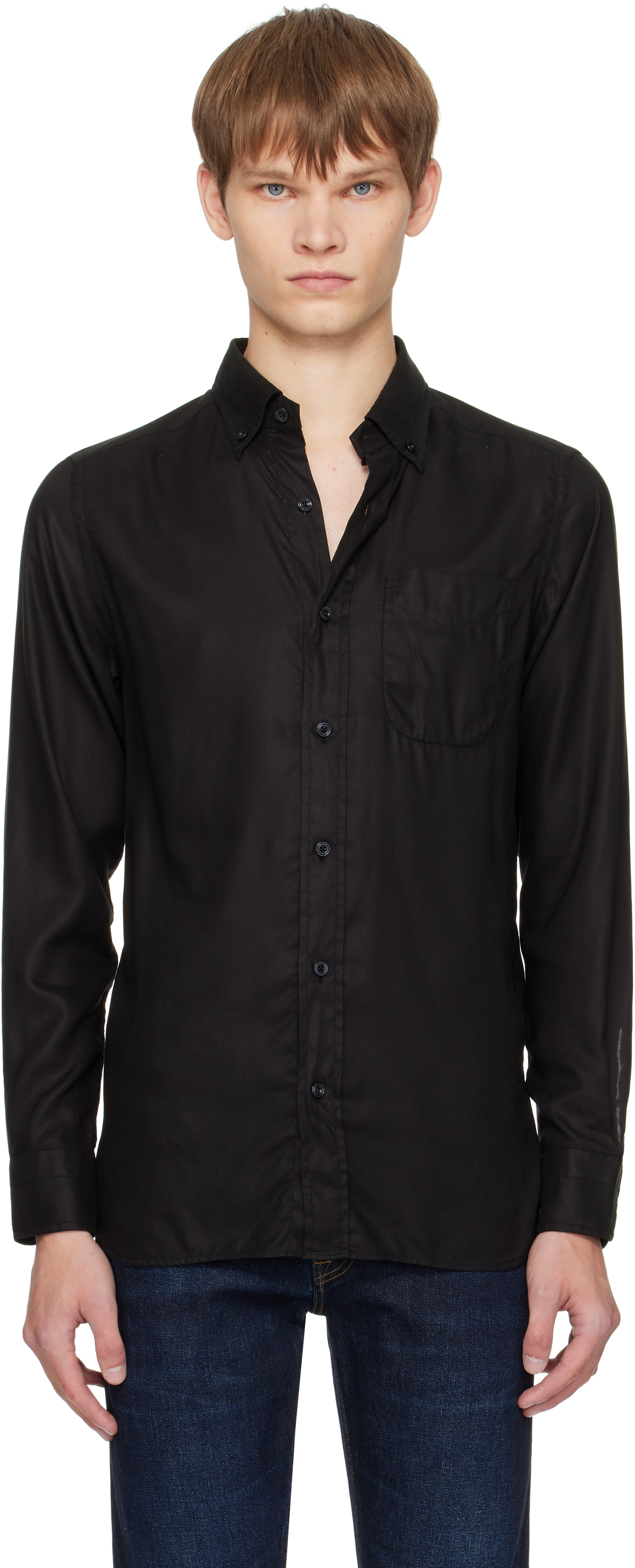 TOM FORD　L/Sシャツ　長袖シャツ　ドレスシャツ　サックス　サイズ39 TOM FORD L/Sシャツ 長袖シャツ ドレスシャツ サックス サイズ39