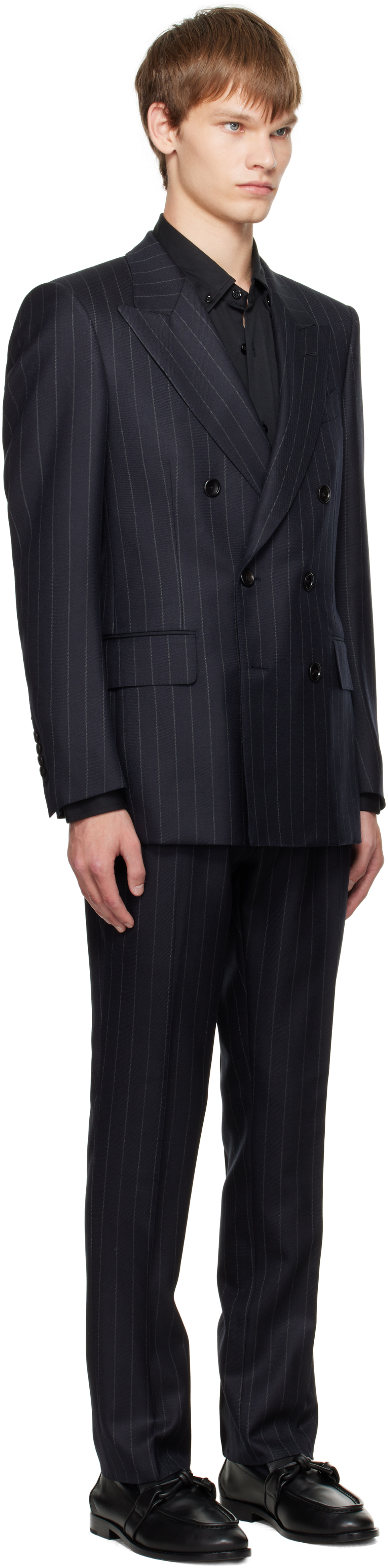 Tom Ford Gray Chalk Stripe Dyllan Suit In Multi