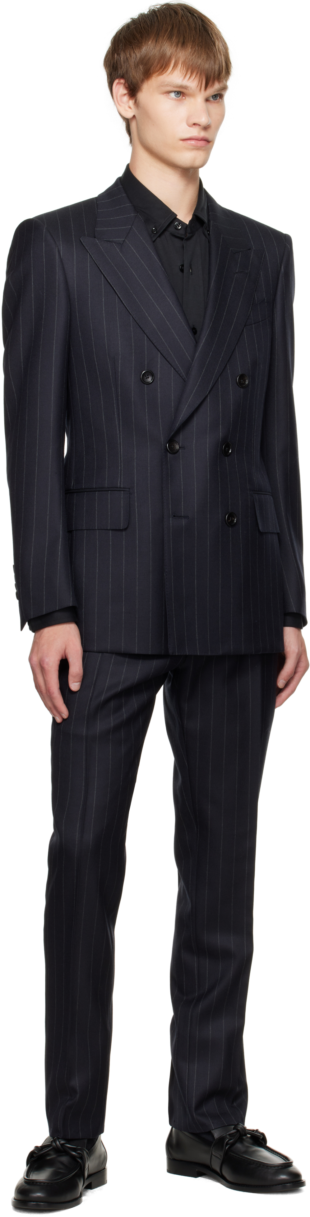 Tom Ford Gray Chalk Stripe Dyllan Suit In Multi